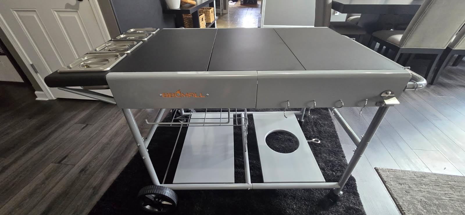 Pizza Oven Table for Ooni, Ninja and Blackstone | Thickened rolling kitchen stand with wider prep space for Koda, Karu, Fyra, griddles and BBQ tools customer photo 1
