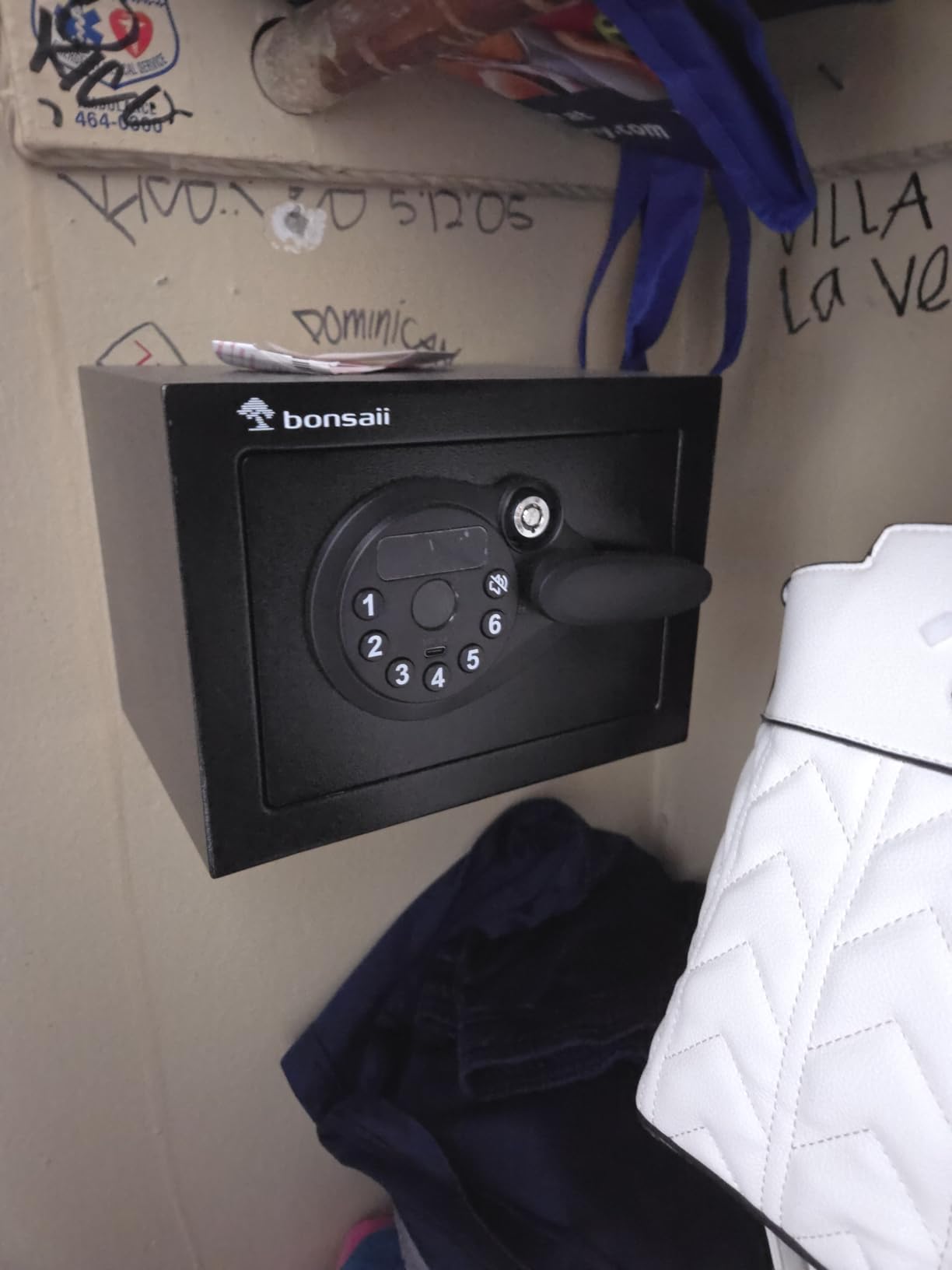 Bonsaii Safe Box with Electronic Keypad, Steel Security Lock Box with Key, 0.23 Cubic Feet, 9.06