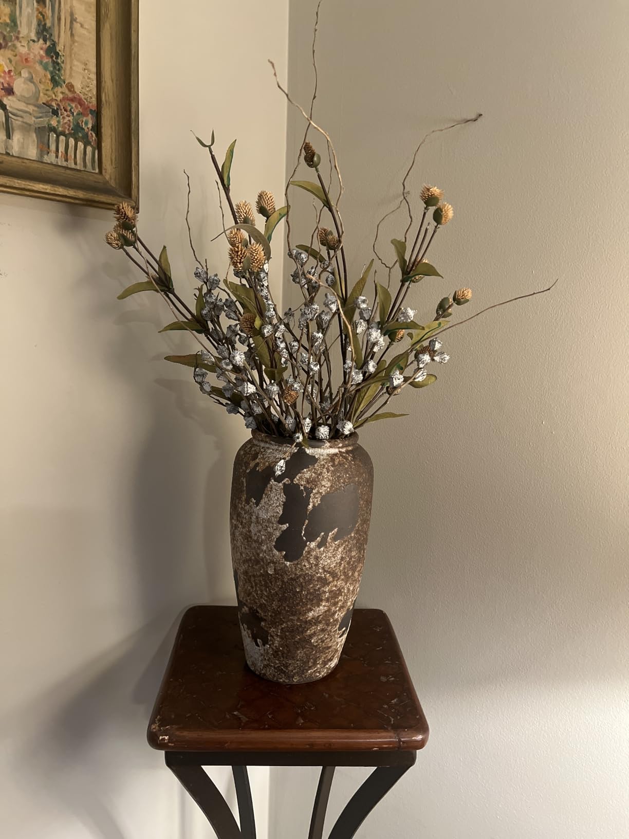 Smiletag Rustic Vase for Home Decor, Farmhouse Terracotta Vases, Stone Vases, Large Vases for Living Room Decor, Rustic Flower Vase Decoration for Living Room Tall Ceramic Vase customer photo 2
