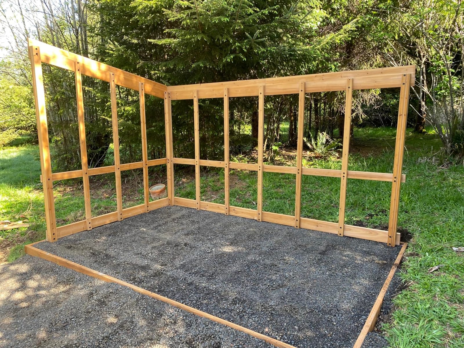Backyard Discovery Willow 9' x 6' Cedar Wood and Polycarbonate Walk-in Greenhouse Kit with Exhaust Fan, Windows, Hose Hook-Ups, PowerPort, Staging Shelves for Year-Round Outdoor Gardening customer photo 1