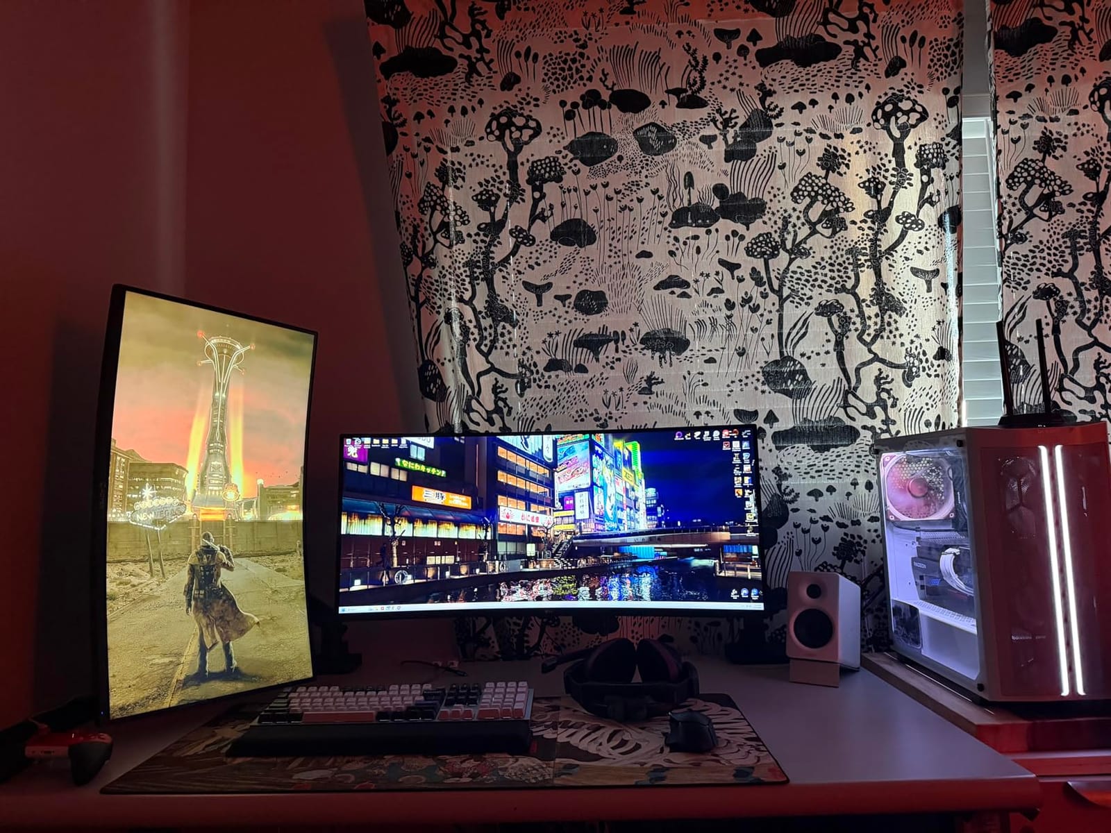 ARES WING Ultrawide Monitor Desk Arm for 17 to 49 Inch Screen, Holds 44 Lbs | Pro Gas Spring, Full Range of Motion, for 75/100 Vesa Mount, for Samsung, LG Curved/Flat Monitor, with C Clamp, Grommet Base customer photo 1