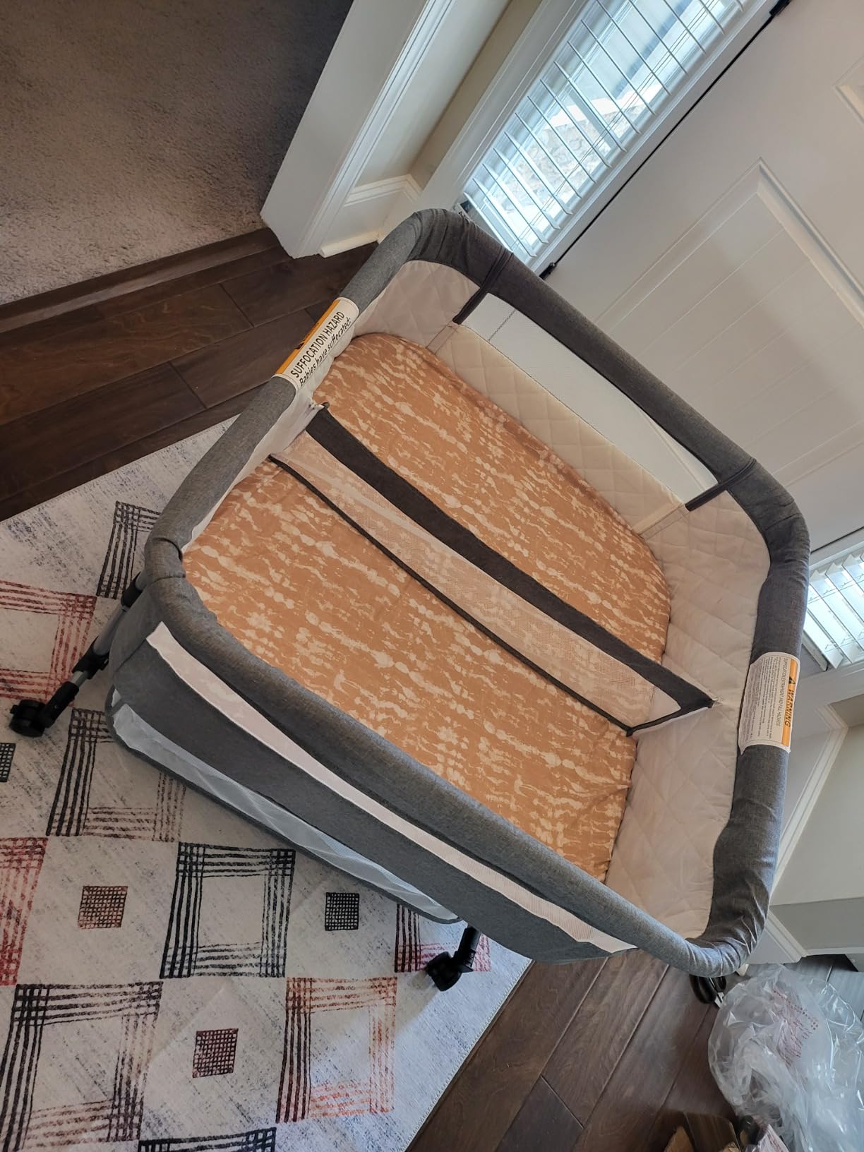 Twin Bassinet for 2 Babies, Bedside Double Bassinet for Twins | 4 In 1 Portable Adjustable Rocking Bassinet for Baby with Mosquito Net and Storage Basket, Luxury Mattress (Grey) customer photo 2