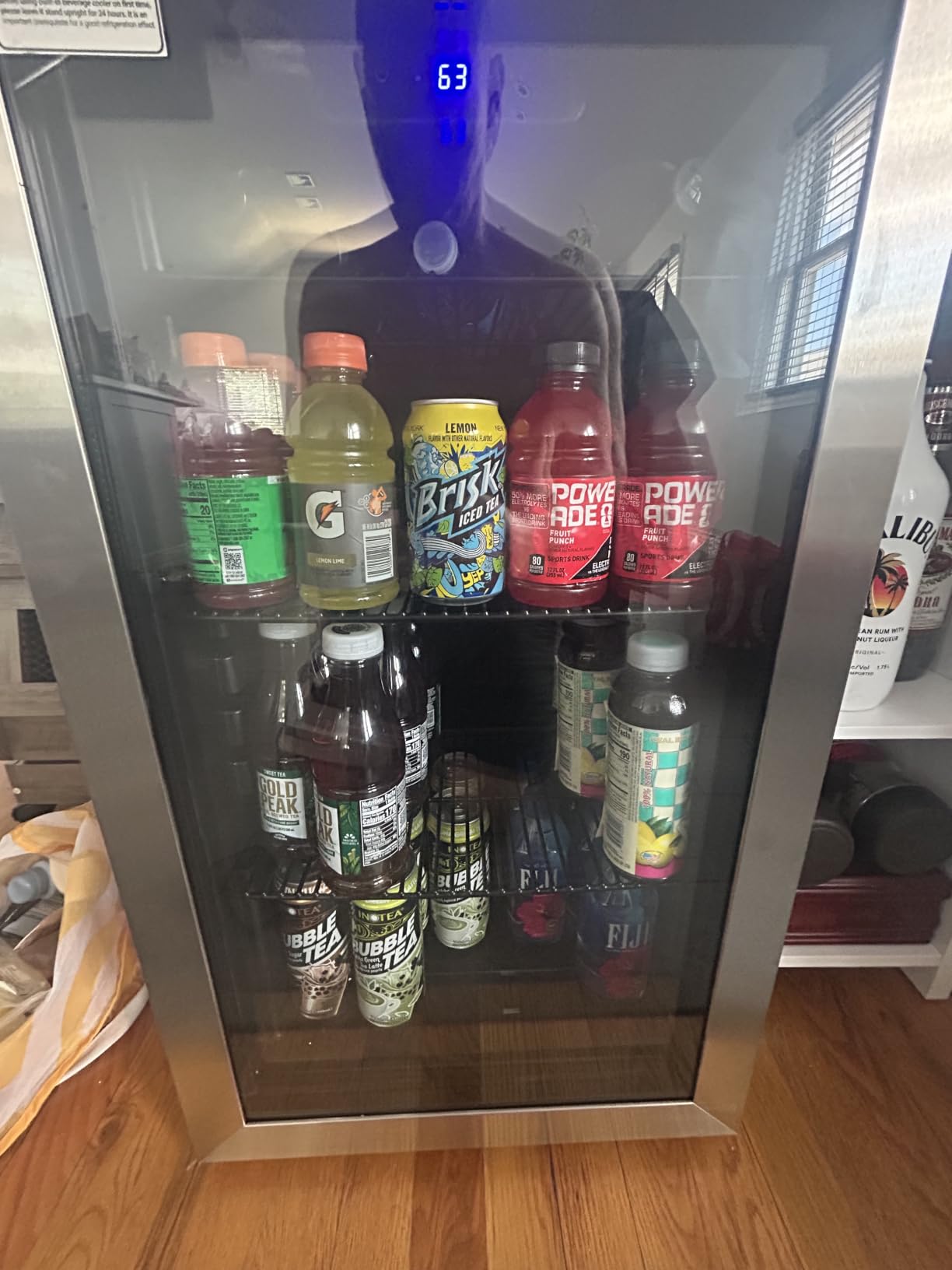 Feelfunn 126 Can Beverage Refrigerator, Glass Door Mini Fridge, 3.2 Cu.Ft | 34-64°F digital temperature control, quiet cooling and adjustable shelves for kitchens, offices, dorms and home bars customer photo 1