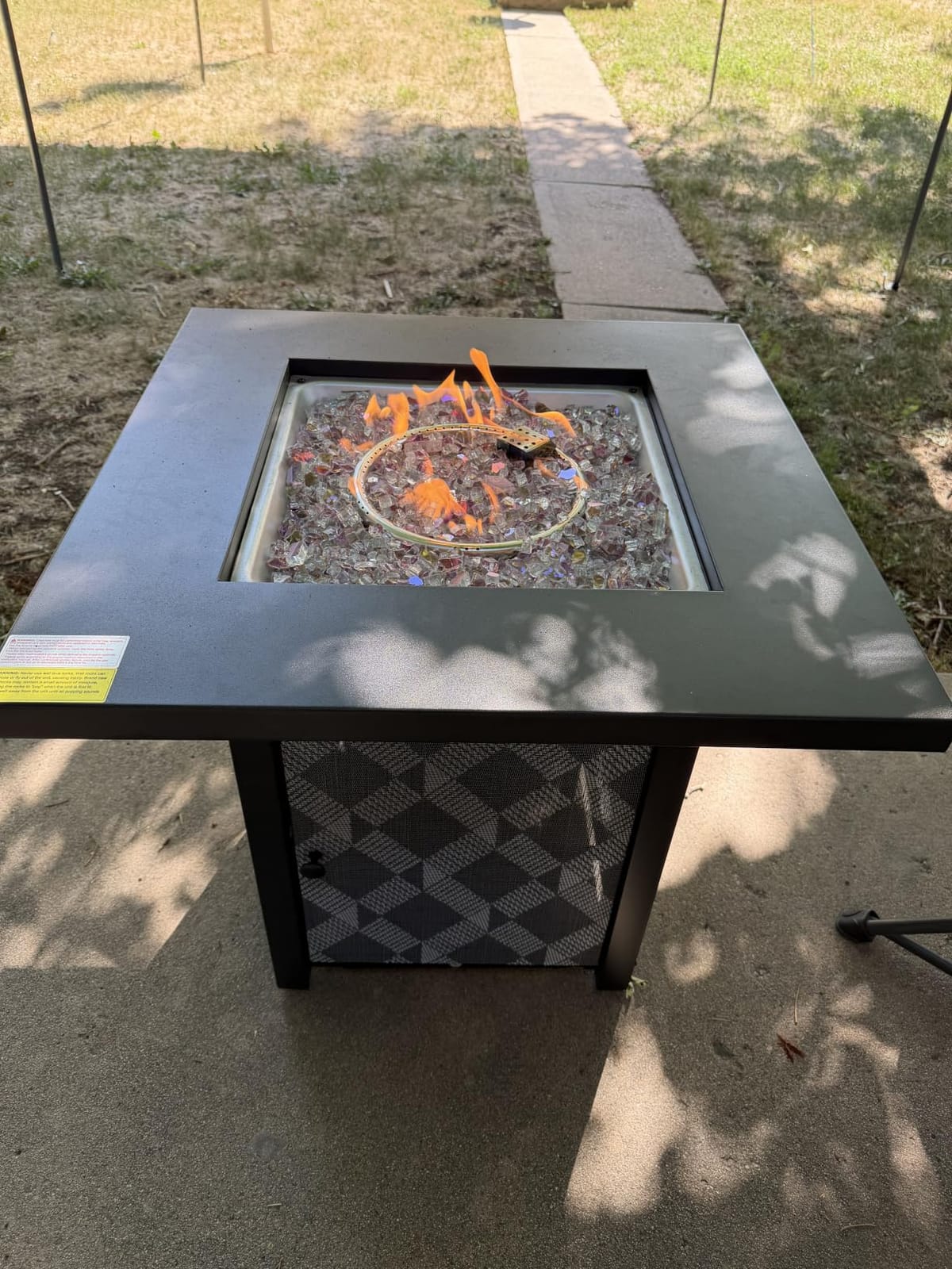 Ciays 42 Inch Gas Fire Pit Table, 60,000 BTU Propane Pits for Outside with Steel Lid and Lava Rock, 2 in 1 Firepit Table Gatherings Parties on Patio Deck Garden Backyard, Black customer photo 2