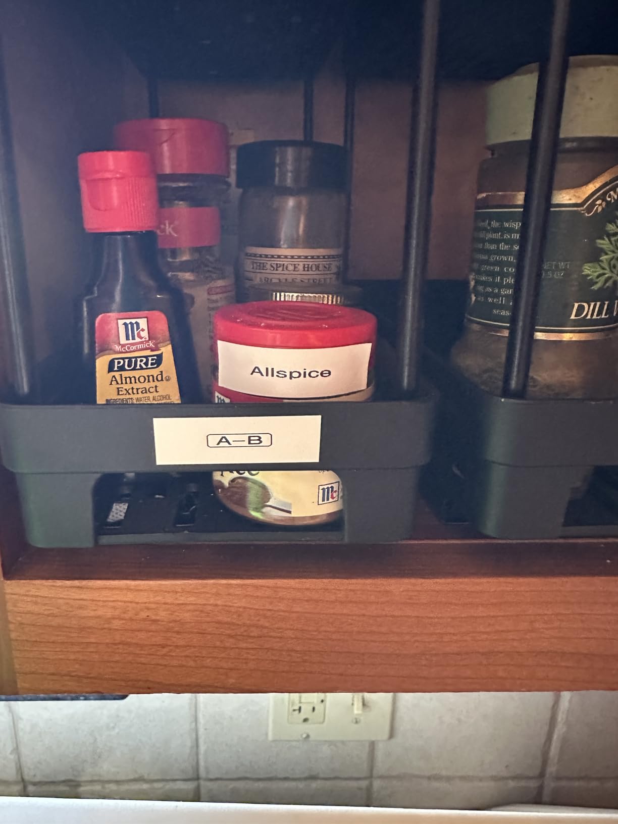 Pull Out Spice Rack Organizer for Cabinet, 3 Packs Slide Out Spice Racks Organizer, Spice Cabinet Organizers, Cabinet Size Need:12'' Highx11'' Deepx5'' Wide,Each Tier Hold 10 Spice Jar - 2 Tier, Black customer photo 1