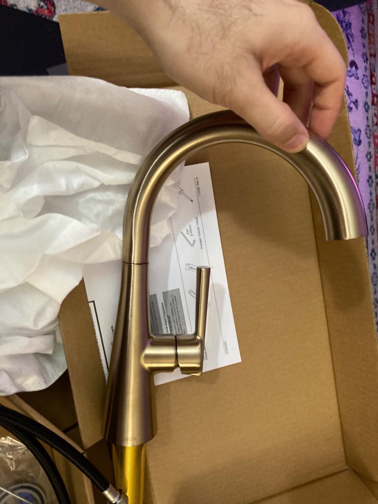 Delta Modern Brushed Nickel Single Hole Bar Sink Faucet, Single Handle Prep Sink Faucet, SpotShield Stainless 14882LF-SP customer photo 2