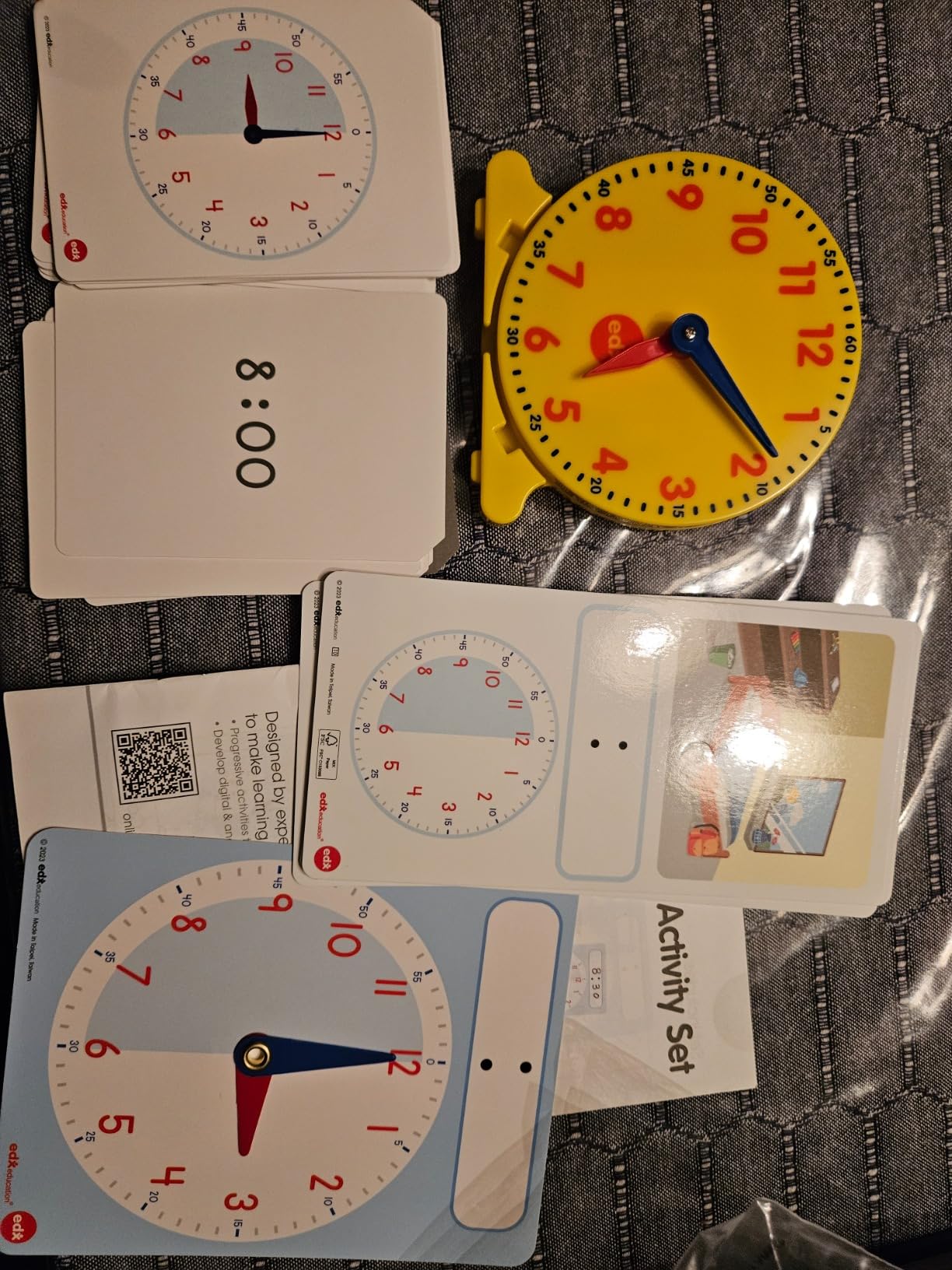 edxeducation Learning Clock Activity Set | 8 Double-Sided Activity Cards and 25 Flashcards, Digital and Analog Teaching Clocks for Kids customer photo 2