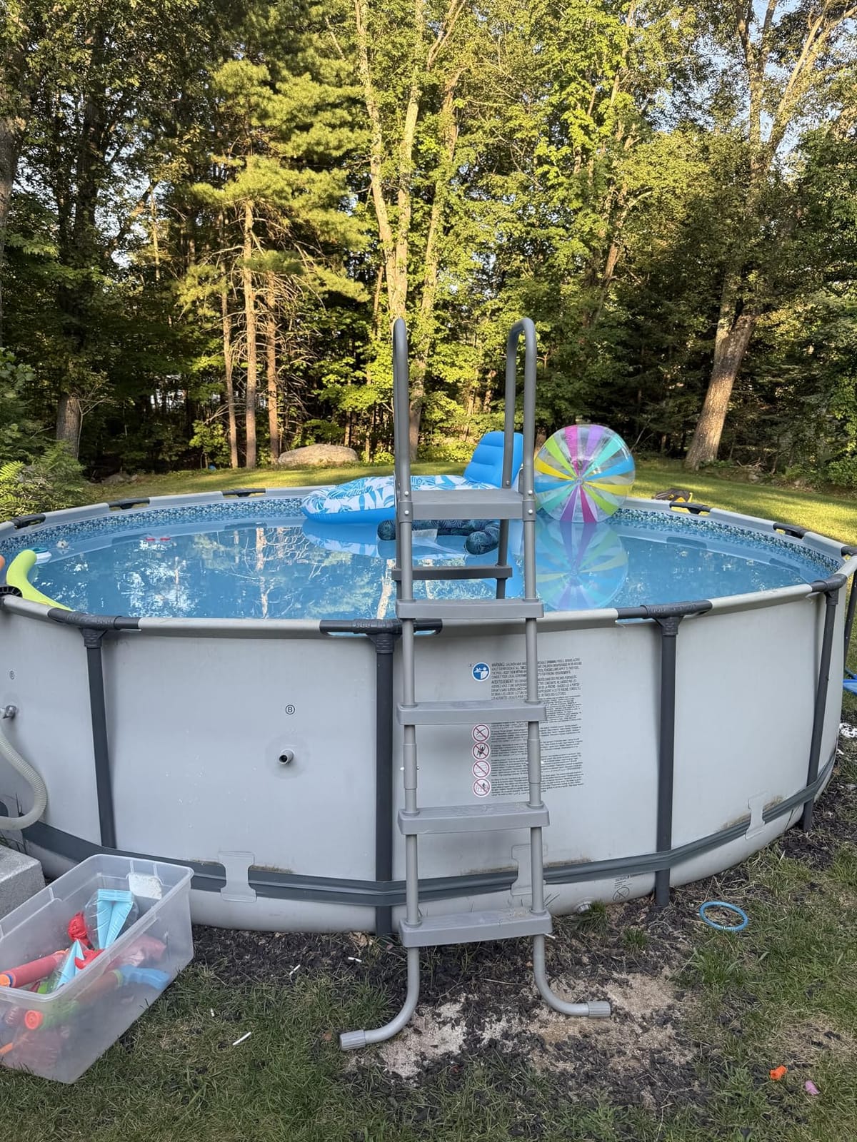 Bestway Flowclear 52 Inch Versatile Metal A Frame Above Ground Swimming Pool Ladder with Heavy Duty Plastic Double Sided Steps customer photo 1