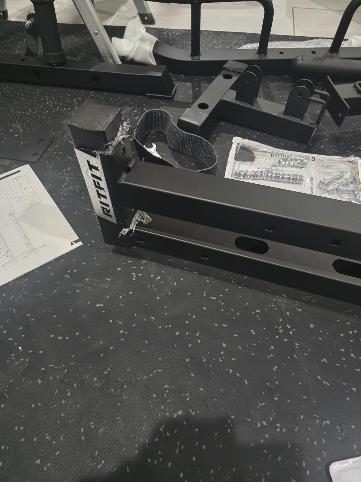 Smith Machine Power Rack with LAT-Pull Down System | Half Smith Machine with Landmine, Barbell Bar, Plate Storage Pegs and More Training Attachment customer photo 2