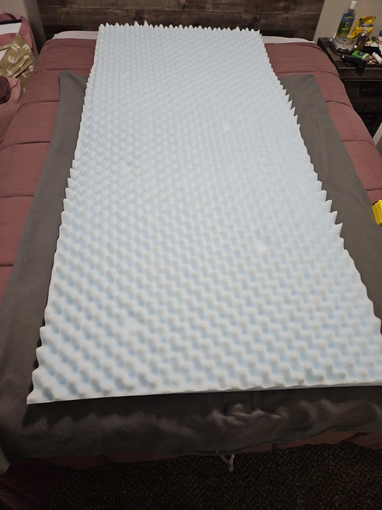 Airflow Foam Mattress Topper, Egg Crate Foam Pad, Hospital Mattress Pad and Bed Topper for Support, Pressure Relief and Weight Distribution, Hospital Size Mattress, 2x33x72 Made in USA by Foam Global customer photo 1