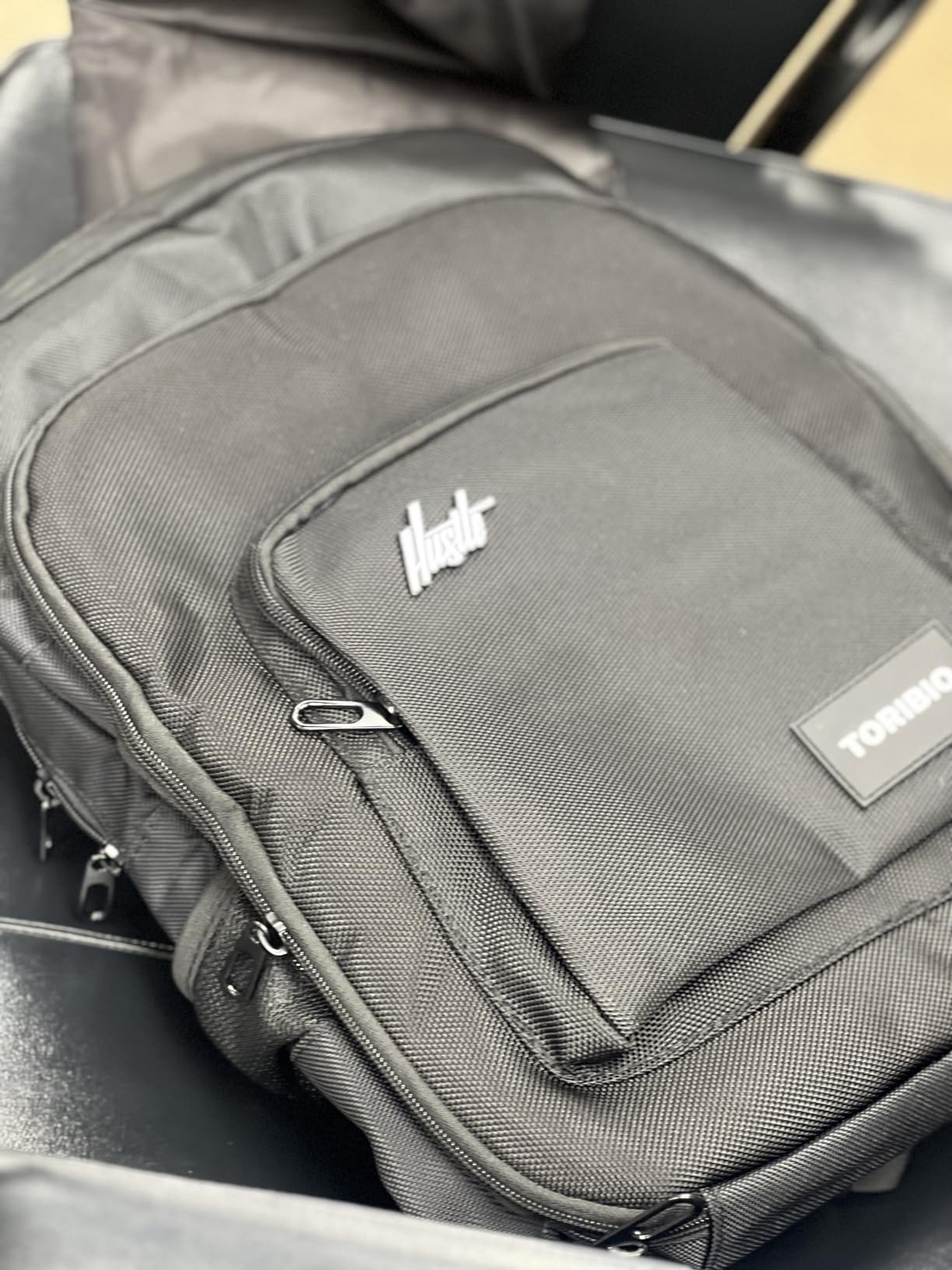 TORIBIO Barber Supplies Bag Backpack for Men, Clipper Tool Bookbag | Soft Padded, with USB Port and Laptop Compartment, Organizer Bag for Barber Cape Clippers Scissors Comb Trimmer (Only bag) customer photo 1