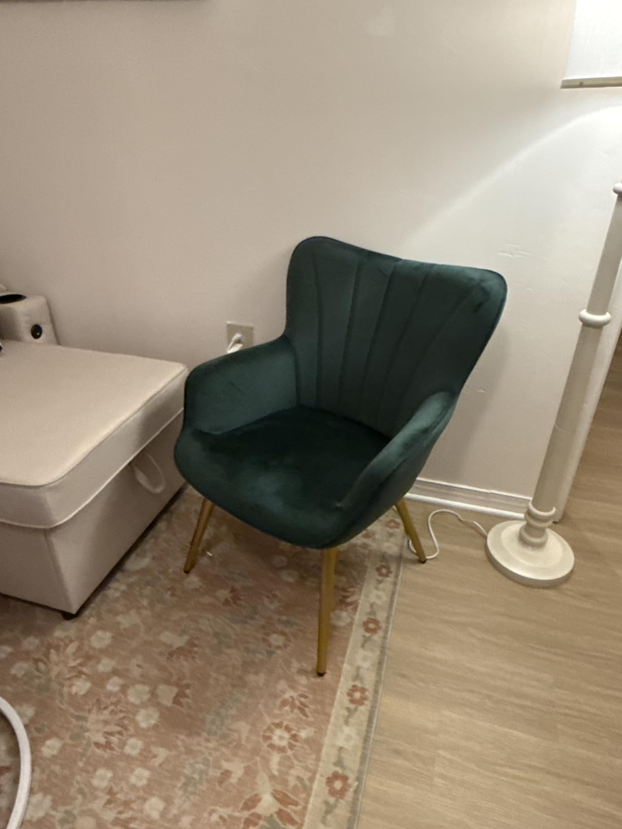 Yaheetech Accent Chair, Upholstered Armchair, Boucle Fabric and Faux Leather Reading Chair, Modern Side Chair for Living Room Bedroom Office customer photo 2