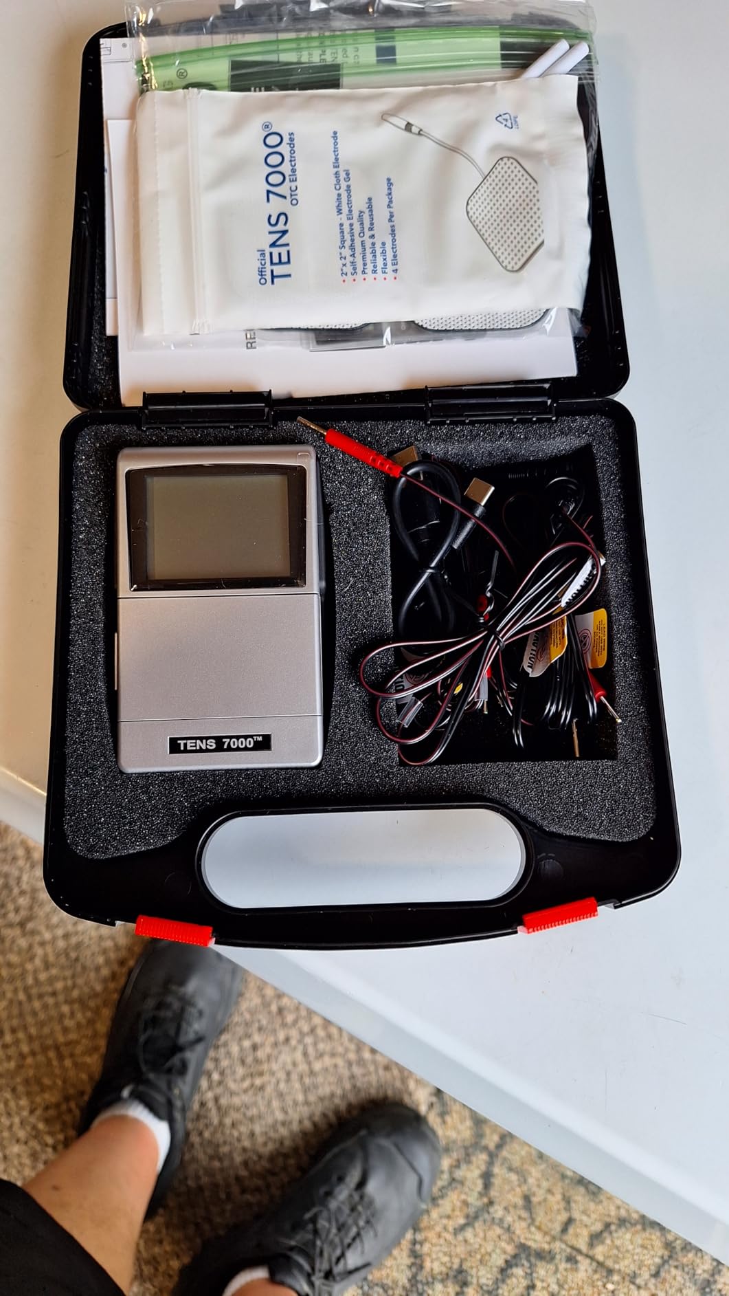 TENS 7000 Pro Rechargeable Tens Unit Muscle Stimulator, 4 Channels, Back Pain Relief, 8 Electrodes/Unit Pads, EMS and TENS Machine, Muscle Recovery & Growth, Stim Machine, Electrotherapy customer photo 2