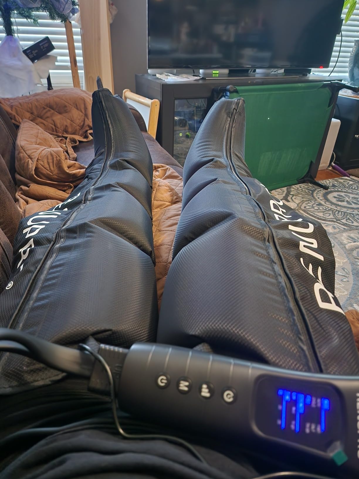 Leg Compression Massager, Air Compression Boots for Circulation | Full-leg sequential air compression for circulation & faster recovery; athlete recovery system, dynamic air, USA owned customer photo 1