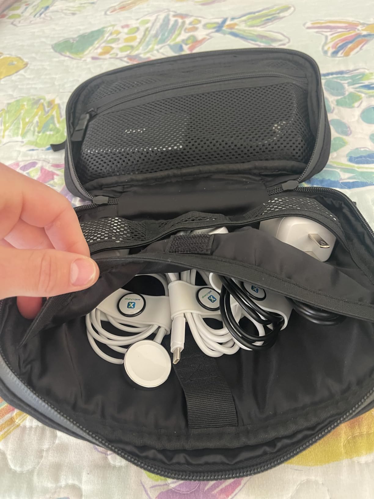 Pelican Electronic Organizer Travel Case w/Hidden AirTag Compartment - Black | Durable Tech Organizer Pouch - Portable Storage Bag w/Multiple Storage Mesh Pockets for Cables, Chargers, Power Bank & AirPods customer photo 1