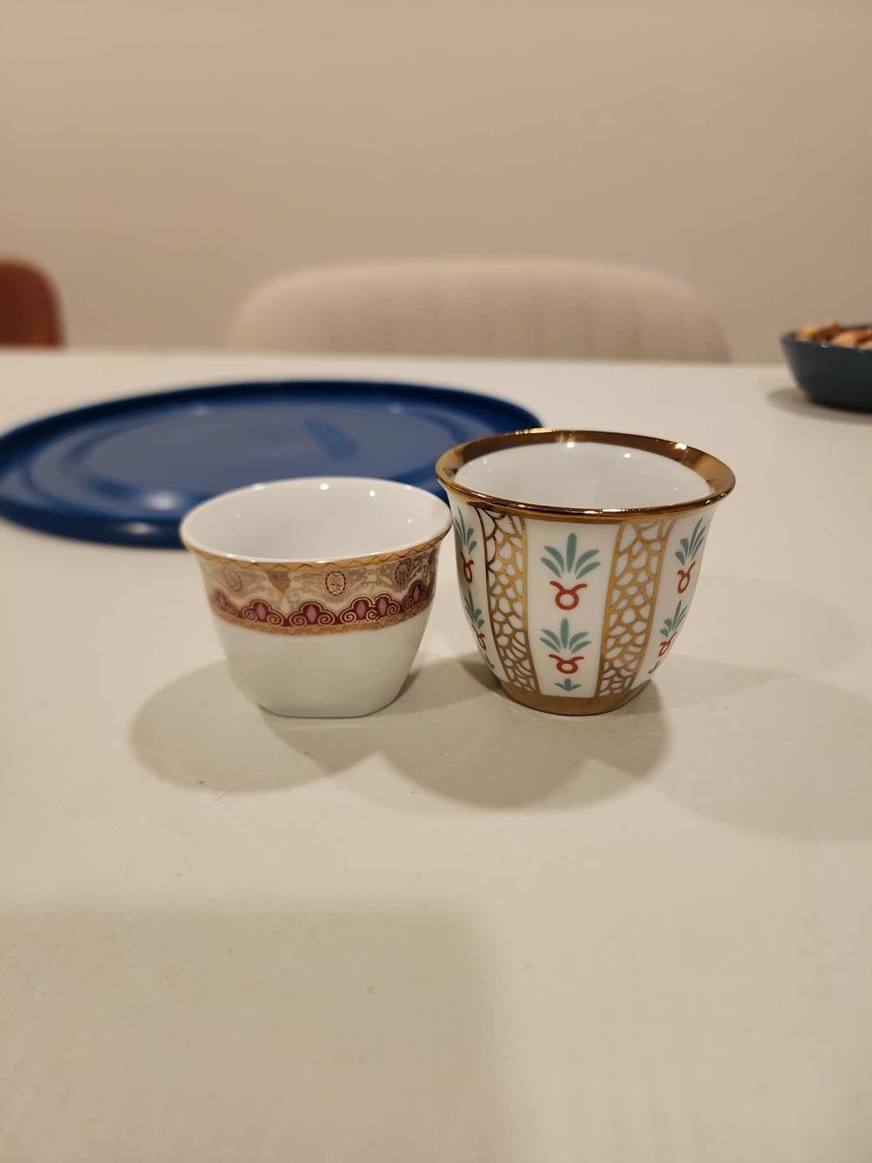 Generic Premium Porcelain Arabic Coffee Cup Set 100ml - Elegant Gold Trim - Gift/Party Set (100 ml, 12, Count) customer photo 2