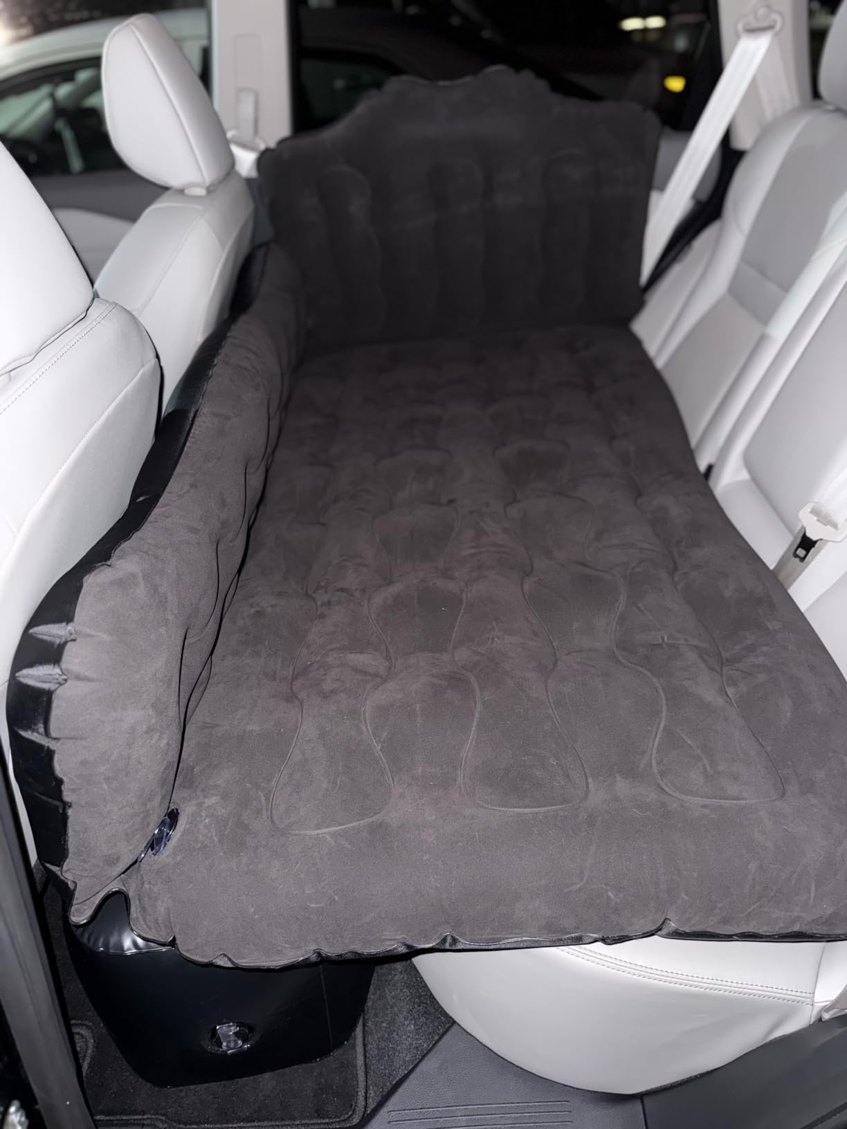 Car Air Mattress Bed - Inflatable Back Seat Air Mattress with Upgraded Wear-Resistant Pongee Bottom, Thick Camping Sleeping Pad with 2 Pillows & Air Pump, Fits Sedan/Truck/SUV, Black customer photo 2