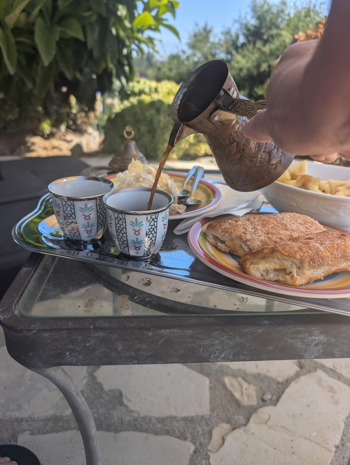 Generic Premium Porcelain Arabic Coffee Cup Set 100ml - Sleek Silver Trim - Gift/Party Set (100ml, 6, Count) customer photo 1