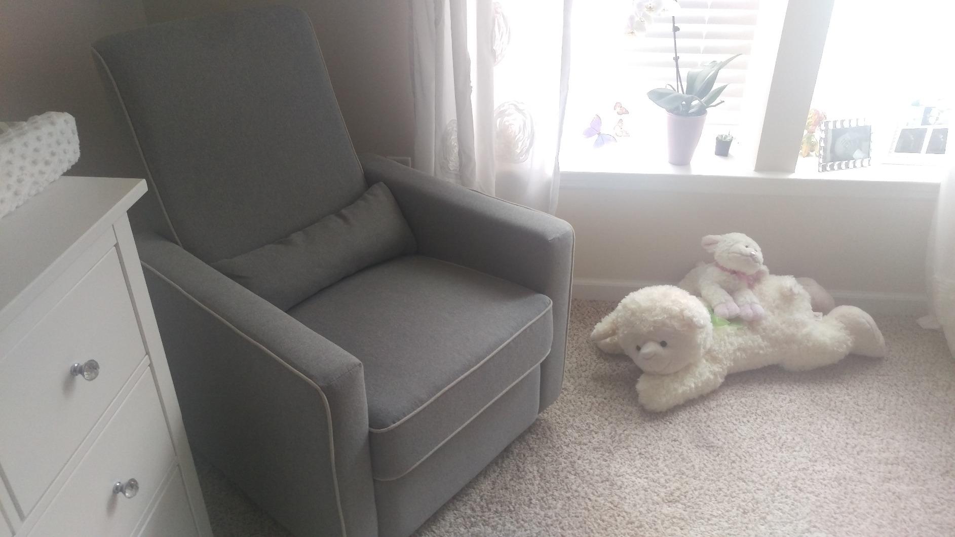 Davinci Piper Upholstered Recliner and Swivel Glider in Pine Green, Greenguard Gold & CertiPUR-US Certified customer photo 2