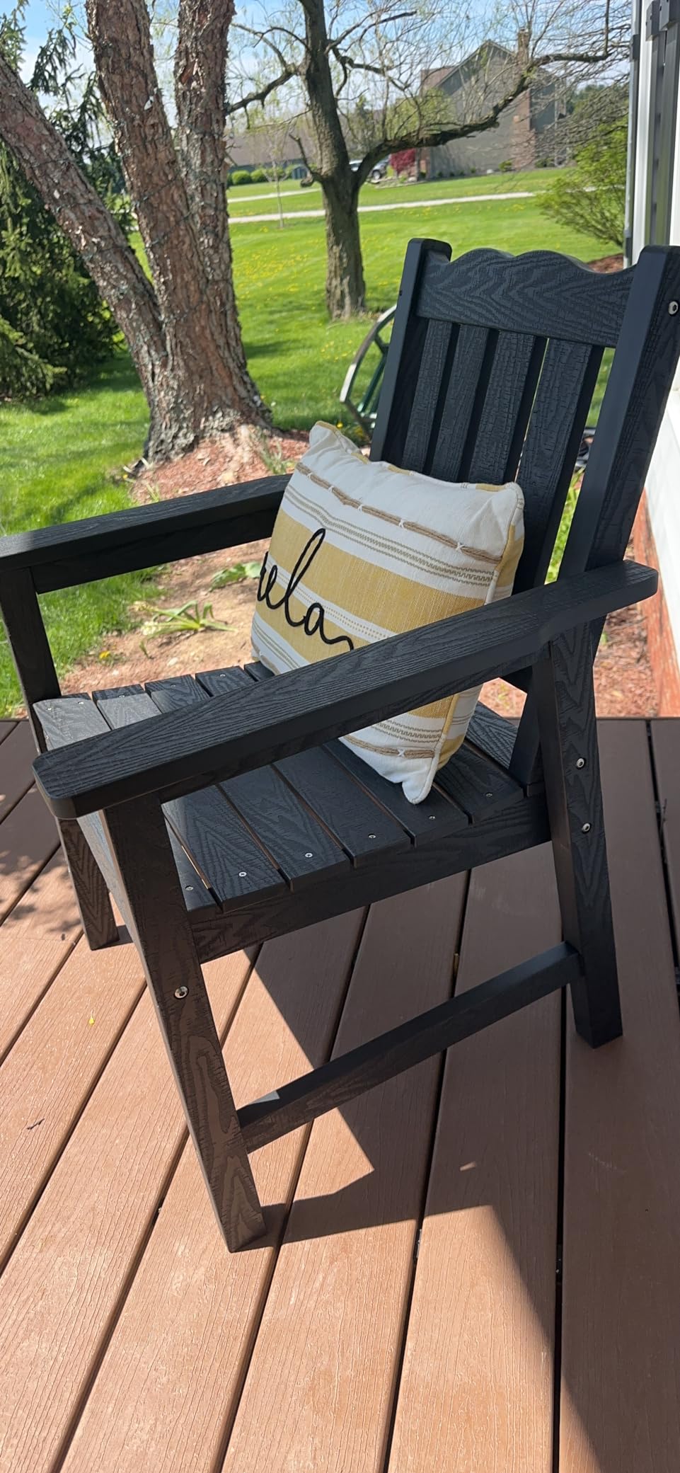 All-Weather Outdoor & Garden Chair, Patio Dining Chairs with 400 lbs Weight Capacity, Curveback Patio Chair for Backyard, Porch, Pool and Deck, Grey customer photo 1