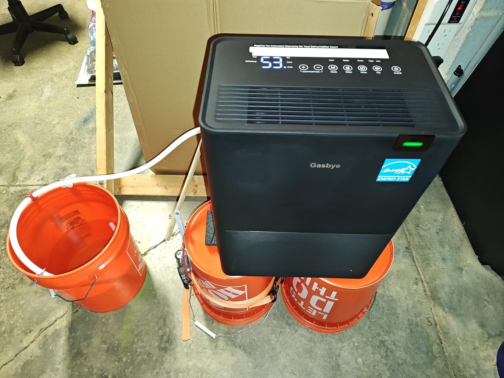 Gasbye 4500 Sq.Ft. 2026 Energy Star Dehumidifier for Basement & Large Rooms with Drain Hose, Max 115 Pints/Day | 45dB Quiet Compressor | 1.7 Gal Water Tank | Auto Shut-Off & Restart, Black customer photo 1