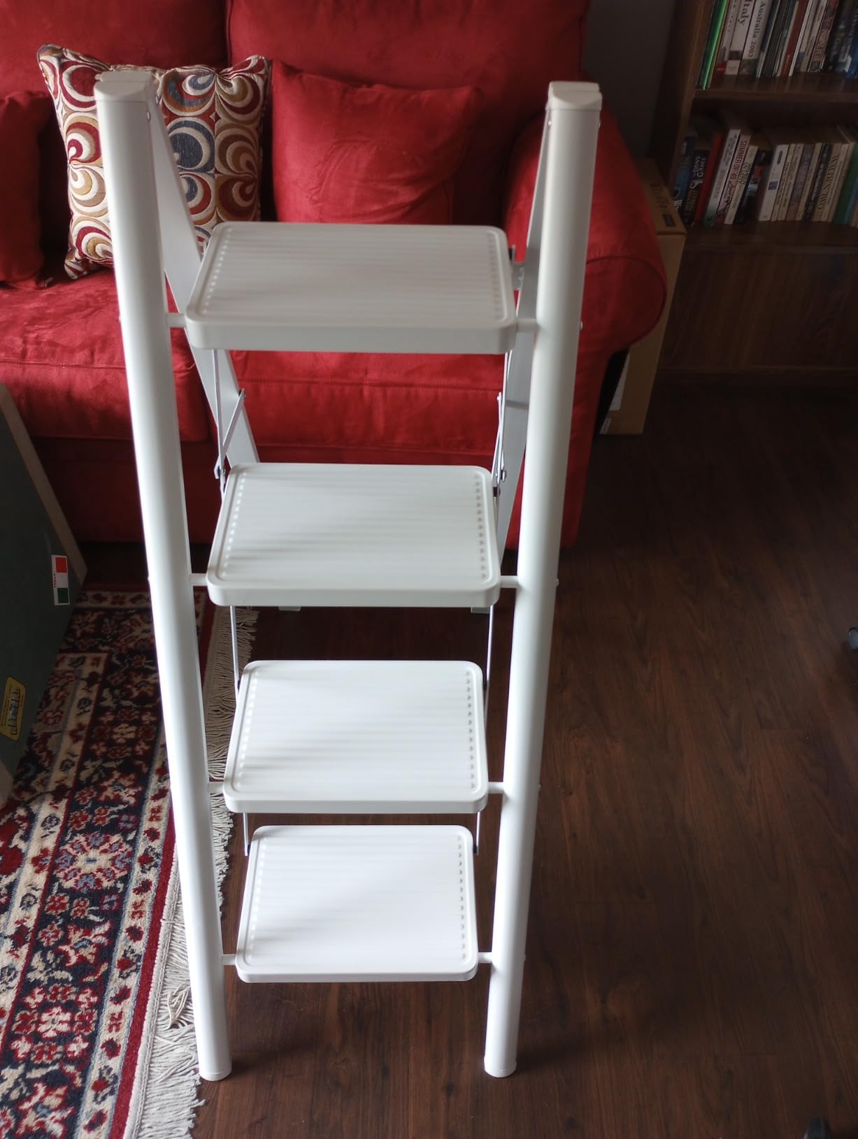 5-Step Folding Ladder for Home Use, Heavy-Duty Step Ladder with Anti-Slip Wide Steps, Portable Foldable Ladder customer photo 2