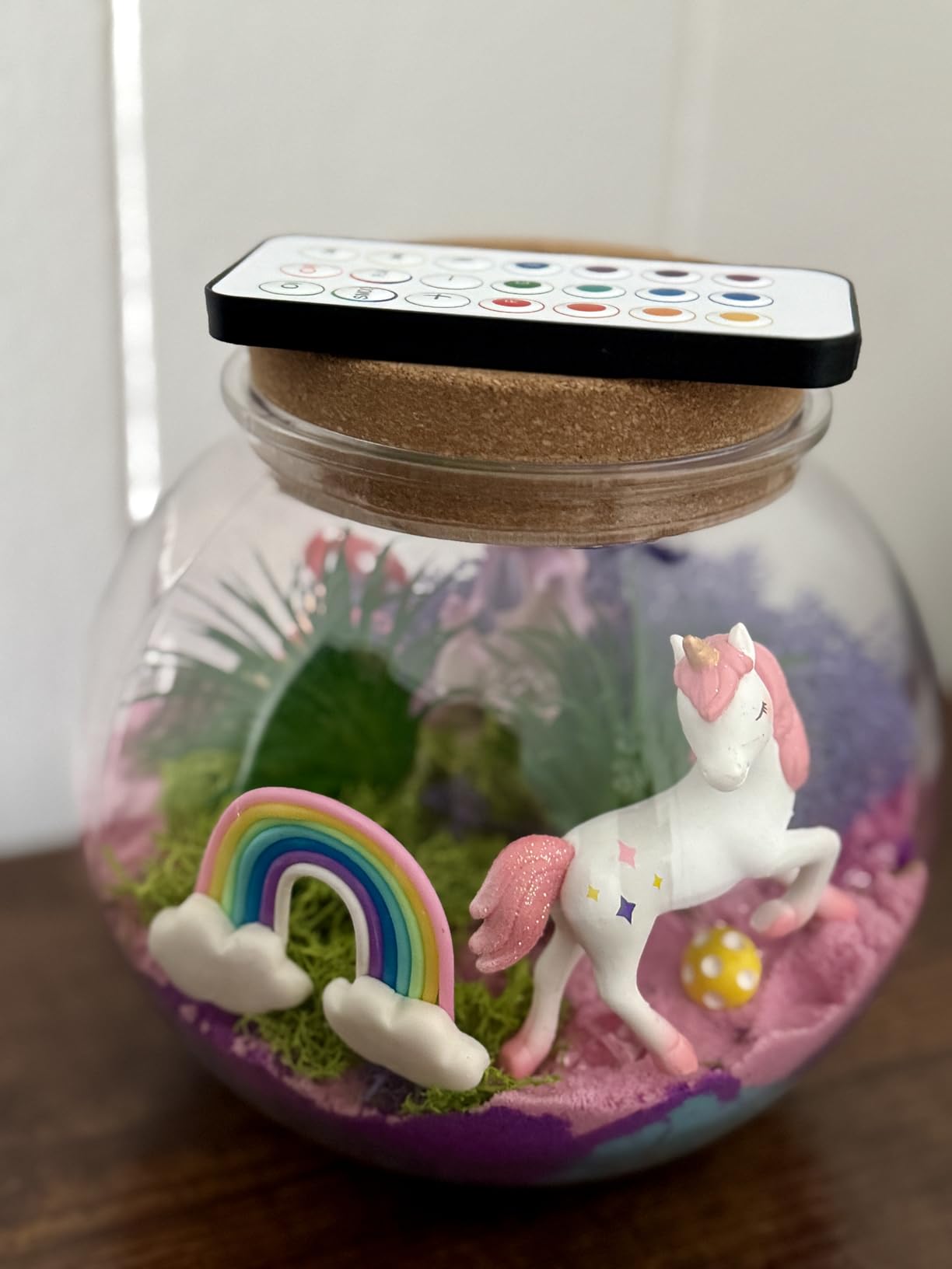 JOYEEMAX Unicorn Light-Up Terrarium Kit for Kids - LED Night Light Birthday Gift for Girls Ages 4 5 6 7 8-12 Year Old - Unicorn Toys for Girls - DIY Arts and Crafts Kit for Kids customer photo 2