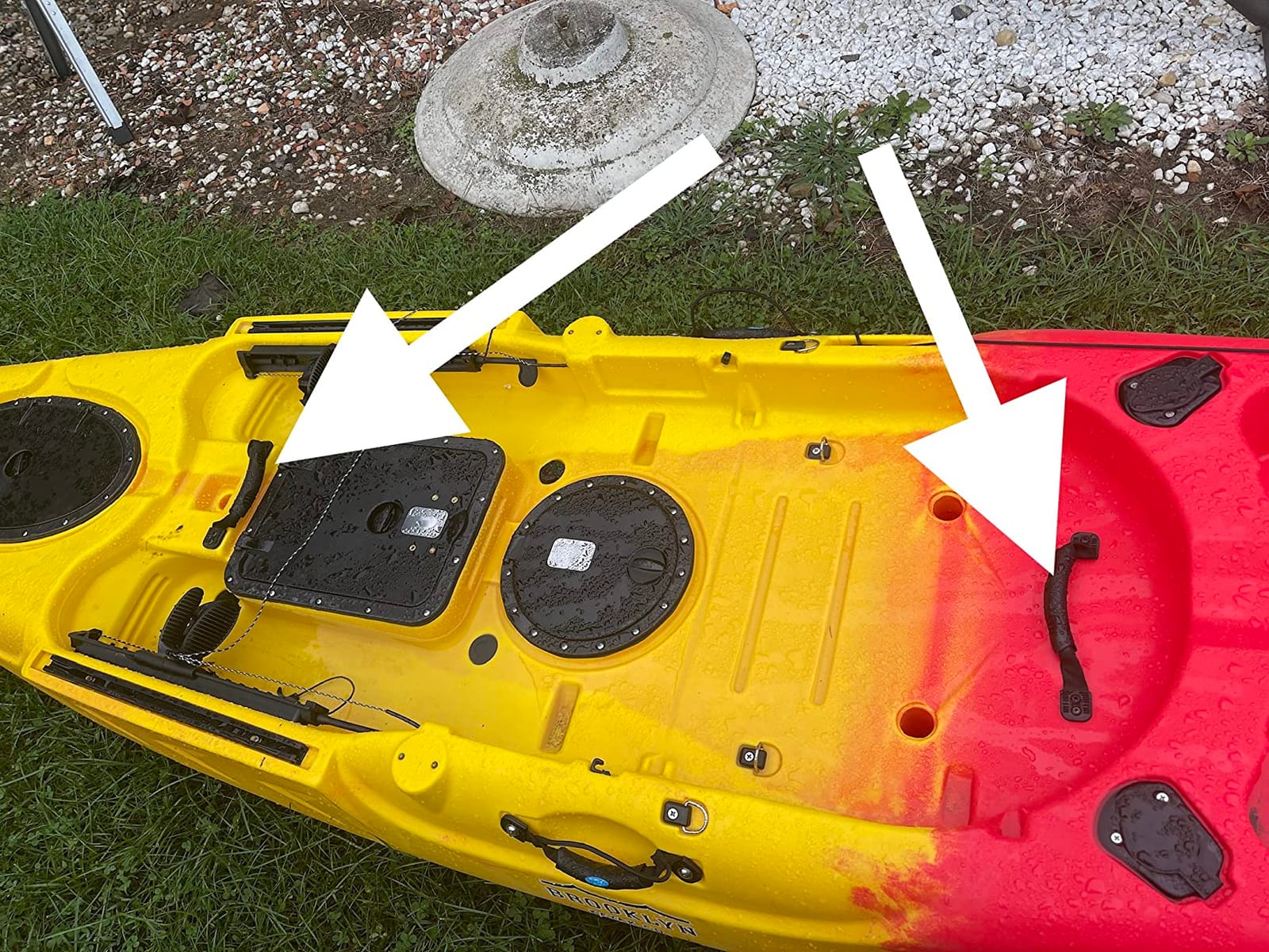 BKC Brooklyn 11.5 Pro Sit-on-Top Single Fishing Kayak, 550 lb | 550 lb capacity, stable pro hull, rudder steering, adjustable seat, dry hatches, rod holders, for lakes and rivers customer photo 1