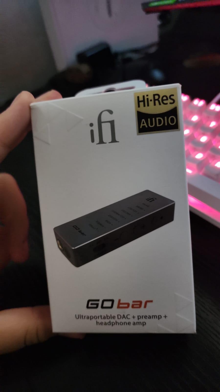 iFi GO bar Kensei - Portable DAC/Headphone Amp Featuring K2HD Technology - Hi-Res PCM 384kHz/DSD256 - Analogue XBass+ and XSpace Processing customer photo 2