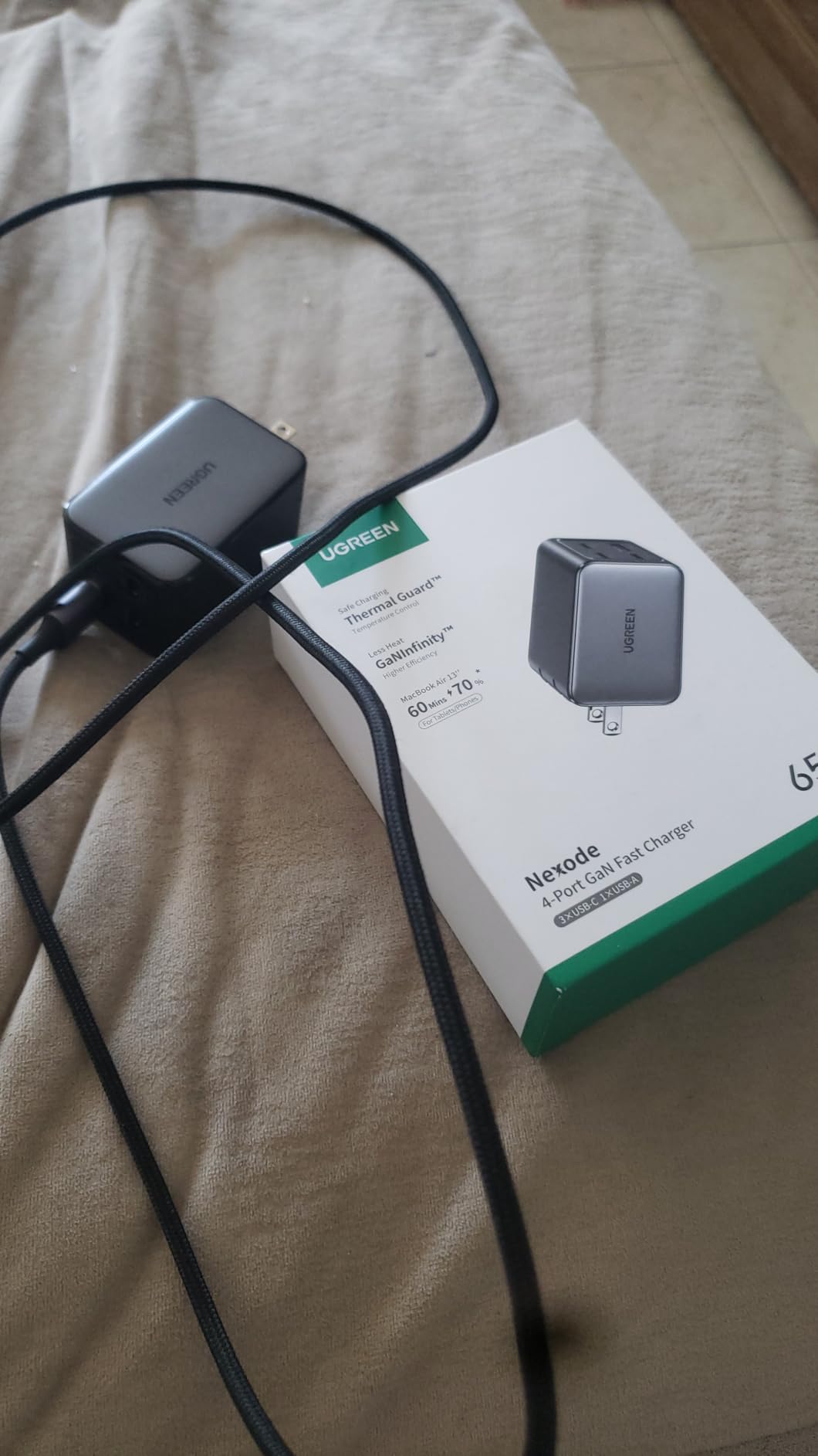 UGREEN Nexode 65W Wall Charger, 4-Port, GaN Fast Charging Block | 3 USB C & 1 USB A, Foldable Plug, Travel Essentials, for MacBook Pro/Air/Neo, iPhone 17/16, Galaxy S26/S25, iPad, Steam Deck customer photo 2