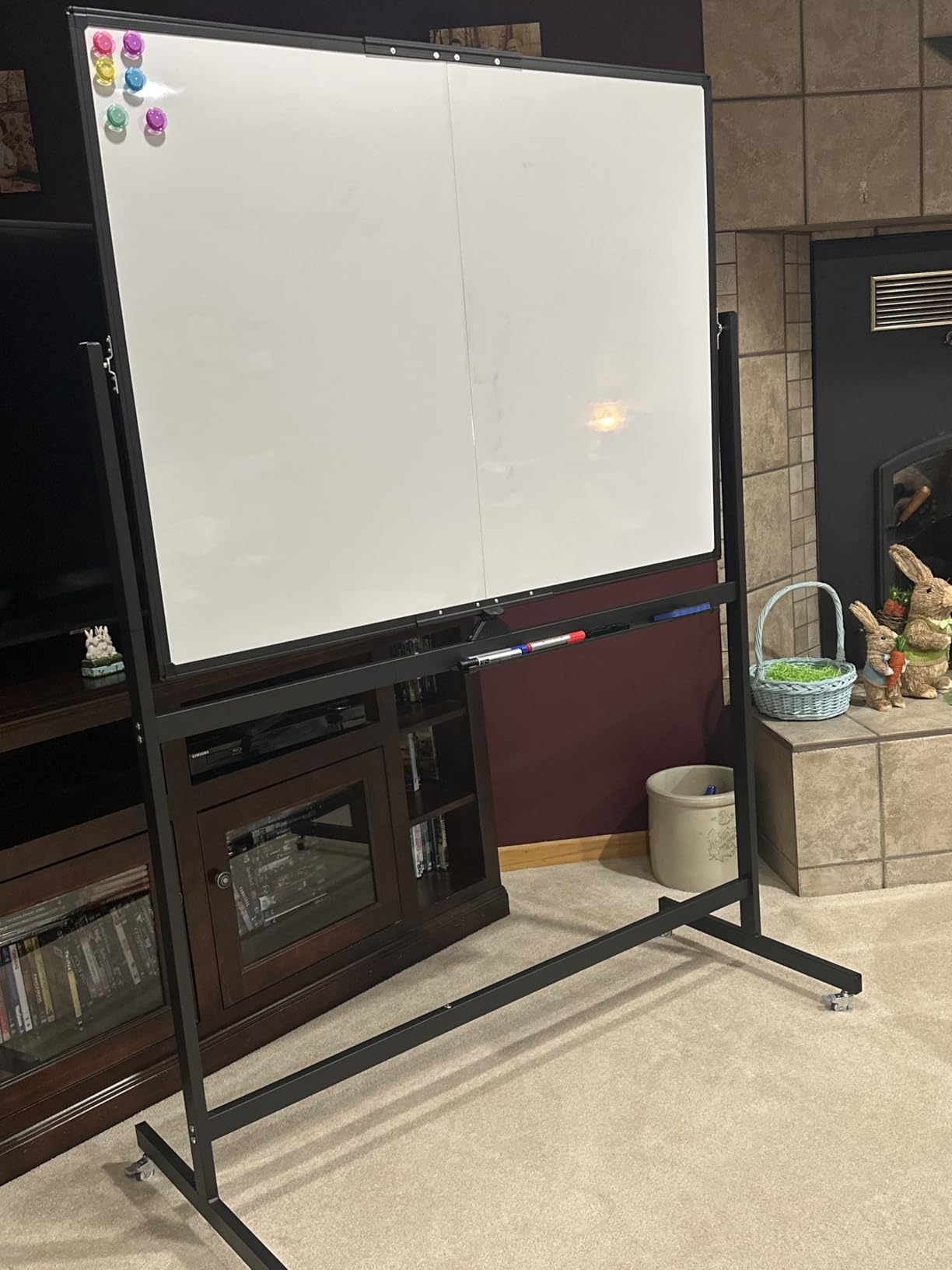 Maxtek Rolling Whiteboard 48 x 36 in Large Magnetic White Board on Wheels | Double-Sided Big Standing Dry Erase Board, Large Portable Writing Surface for Office, School, Home Office, and Homeschool customer photo 1