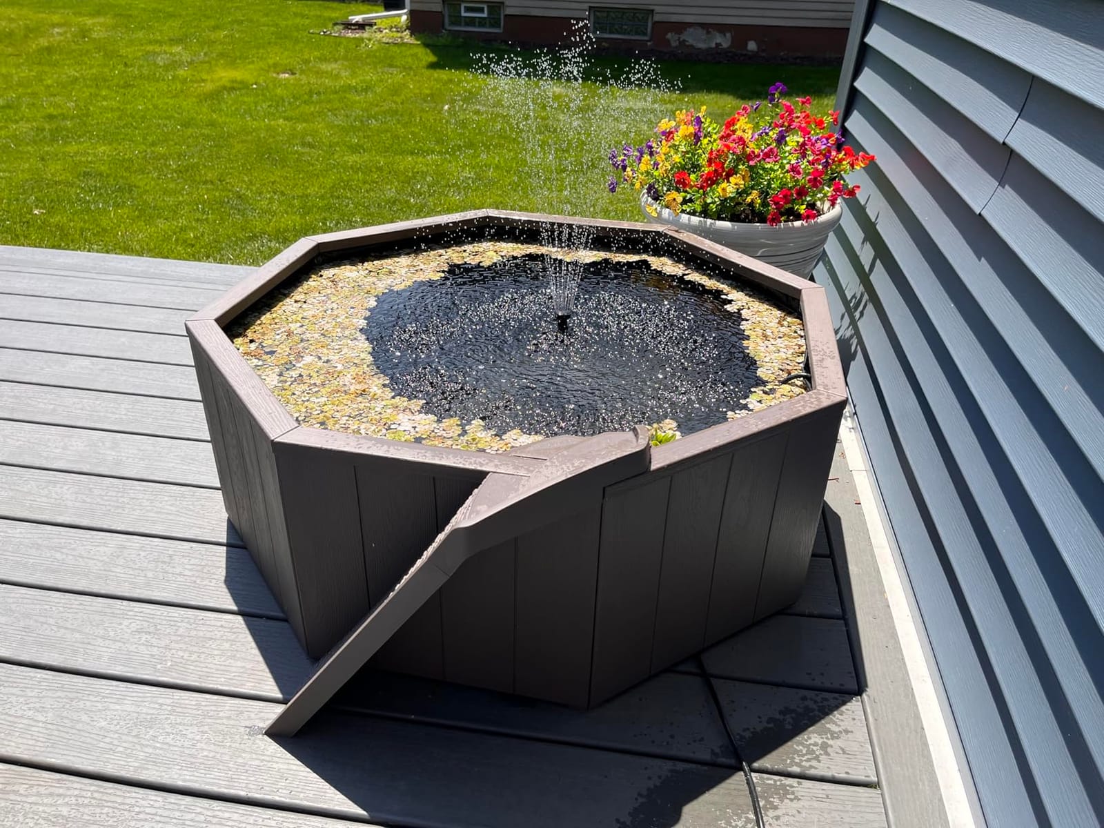 Aquagarden No Dig Nature Pool, Complete Water Feature Kit, Attract Birds and Wildlife to Your Yard, Includes Pond Structure, Liner, Fountain Pump, Nature Ladder, Planting Pocket customer photo 2