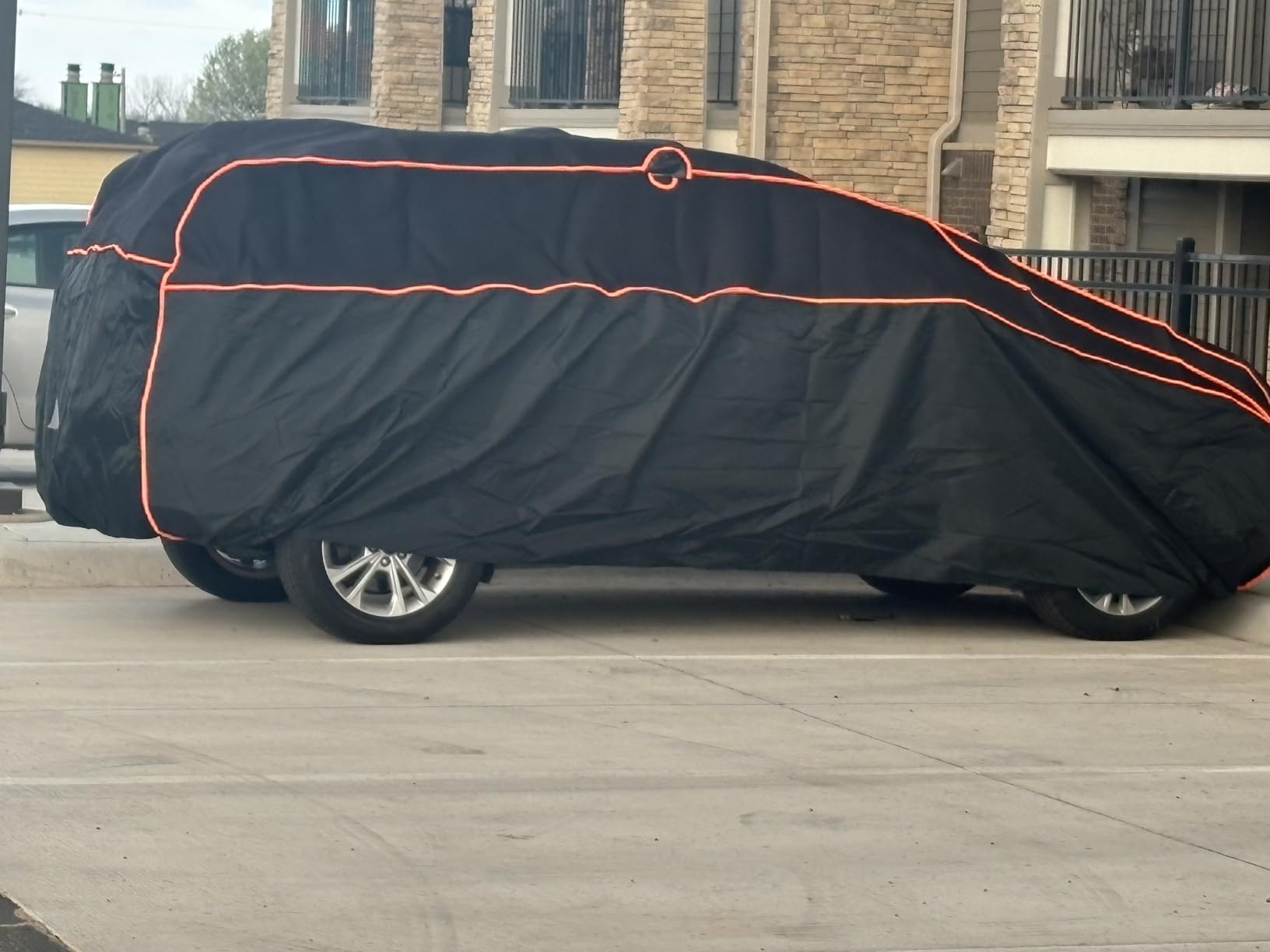 Kayme Hail Protector Car Cover Fit SUV Jeep-Length (192 to 201 Inch) | Premium thick layered EVA fabric, dual defense for hail impact and ice frost, large-area enlarged shock absorption padding customer photo 1