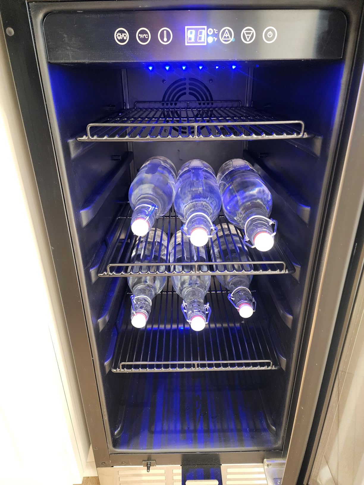 Feelfunn 15 Inch Beverage Refrigerator Under Counter - 126 Cans Beverage Fridge with Glass Door for Beer Wine Soda - Built-in or Freestanding Wine Cooler with Safety Lock for Home Kitchen Bar customer photo 2