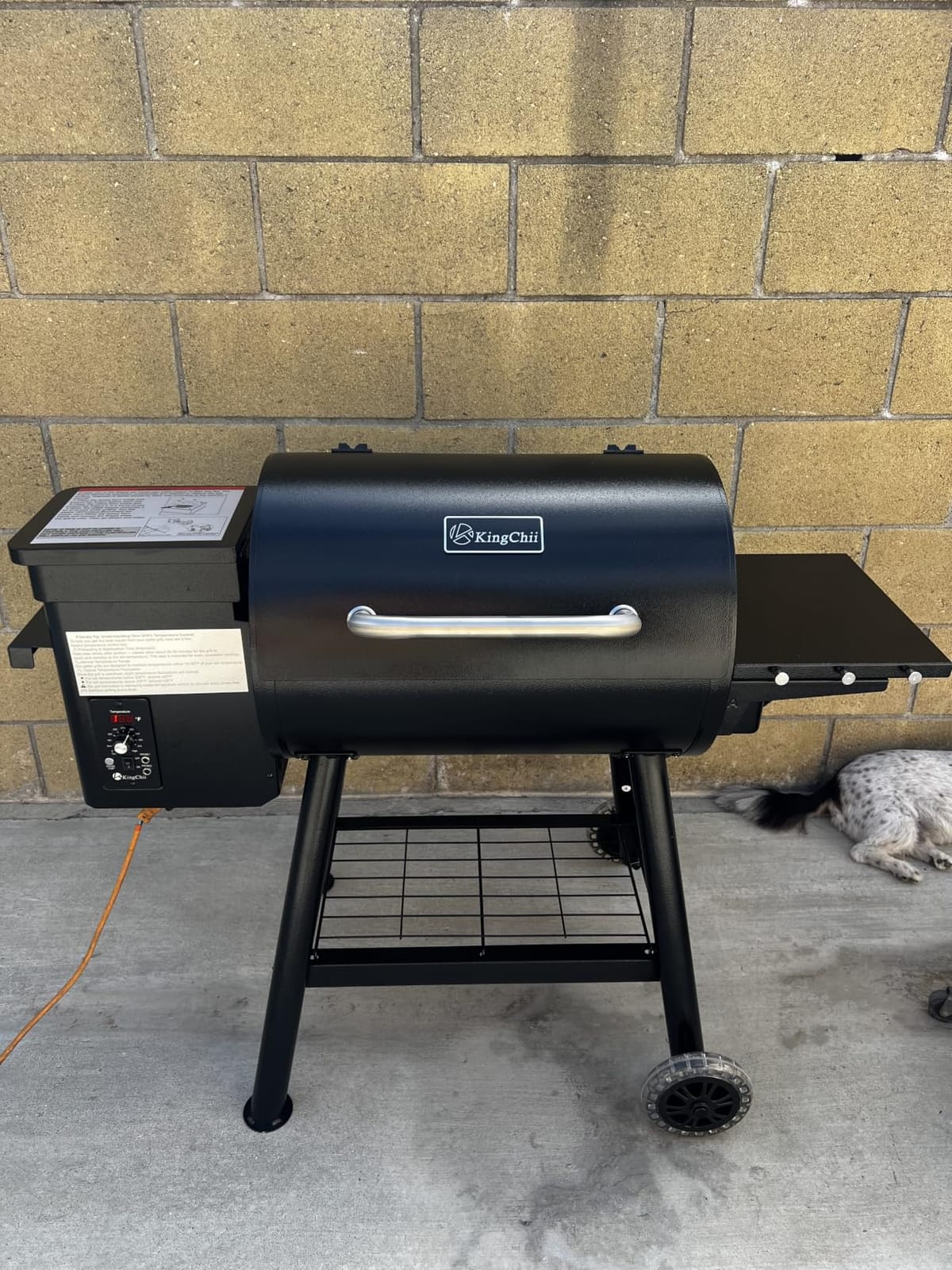 KingChii Electric Wood Pellet Grill & Smoker with Side Shelf, 456 SQ.IN Grill Capacity, with PID Temperature Control (180-425°F) for Backyard Camping Bake and Roast, Black customer photo 1