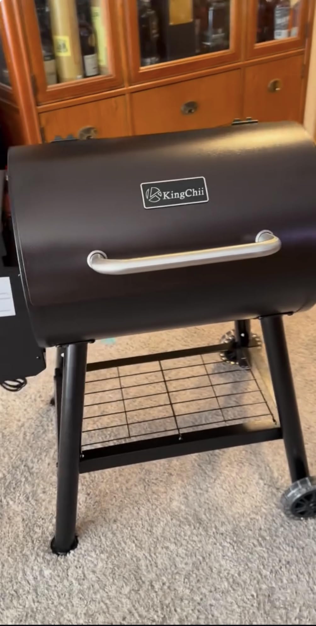 KingChii Electric Wood Pellet Grill & Smoker with Side Shelf, 456 SQ.IN Grill Capacity, with PID Temperature Control (180-425°F) for Backyard Camping Bake and Roast, Black customer photo 2
