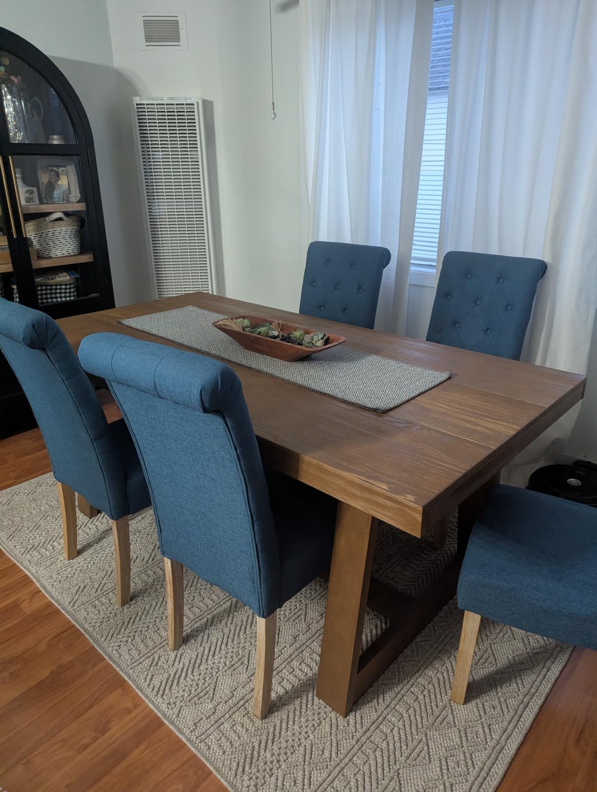 Plank+Beam Classic 72 Inch Dining Table, Rectangular, Pecan Wirebrush | Non-Toxic Finishes, Versatile Design, Farmhouse Design, Elegant Details, Easy Assembly, Quick Setup, Solid Wood customer photo 2