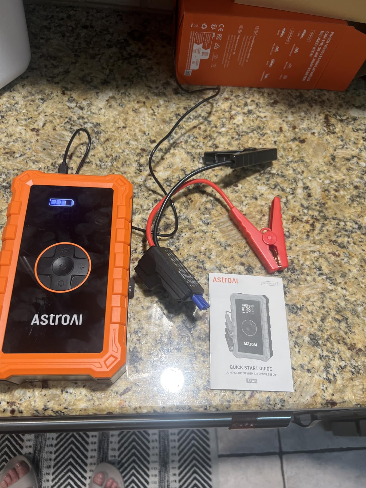 AstroAI S8 Air 3000A Jump Starter with Air Compressor, 12V Jump Box | Car Battery Booster Pack for 9L Gas/6.5L Diesel - 150PSI Auto-Off Tire Inflator - 2.4