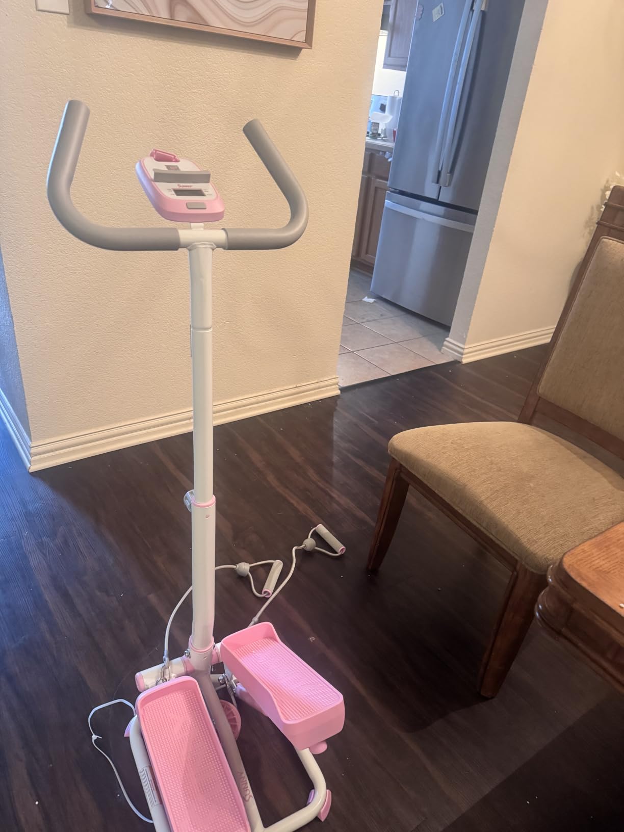 Sunny Health & Fitness Total Body 2-in-1 Smart Stepper Machine for Home with Handlebar and Resistance Bands customer photo 2