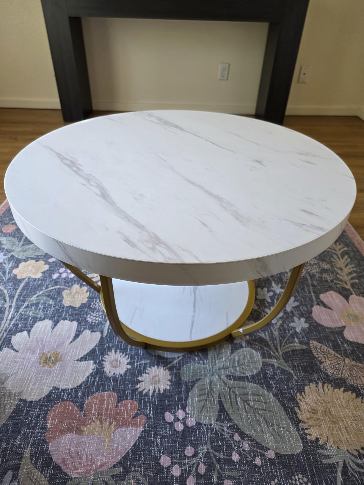 Tribesigns Round Coffee Table with Storage, 31.7