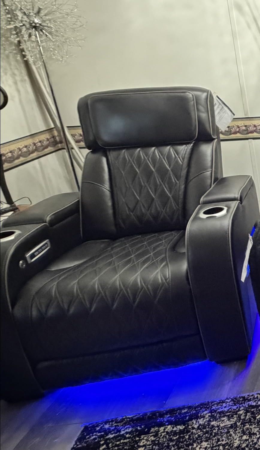Signature Design by Ashley Leather Power Recliner Chair, Zero Gravity | Air Massage and Heat, Extended Ottoman, Boyington Series customer photo 1