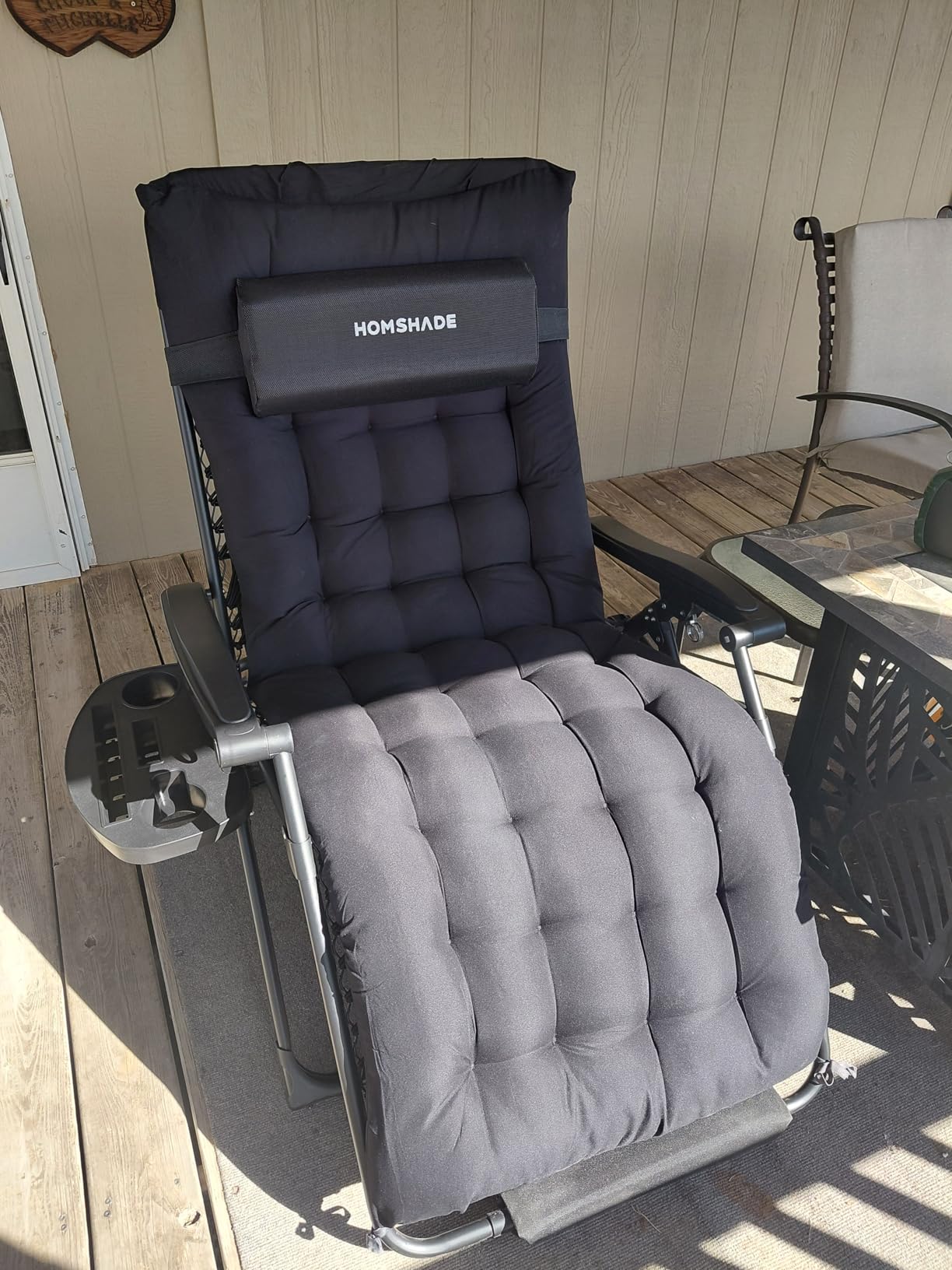 HOMSHADE 33 Inch XXL Oversized Zero Gravity Chair, Support 500 LBS, Black customer photo 1