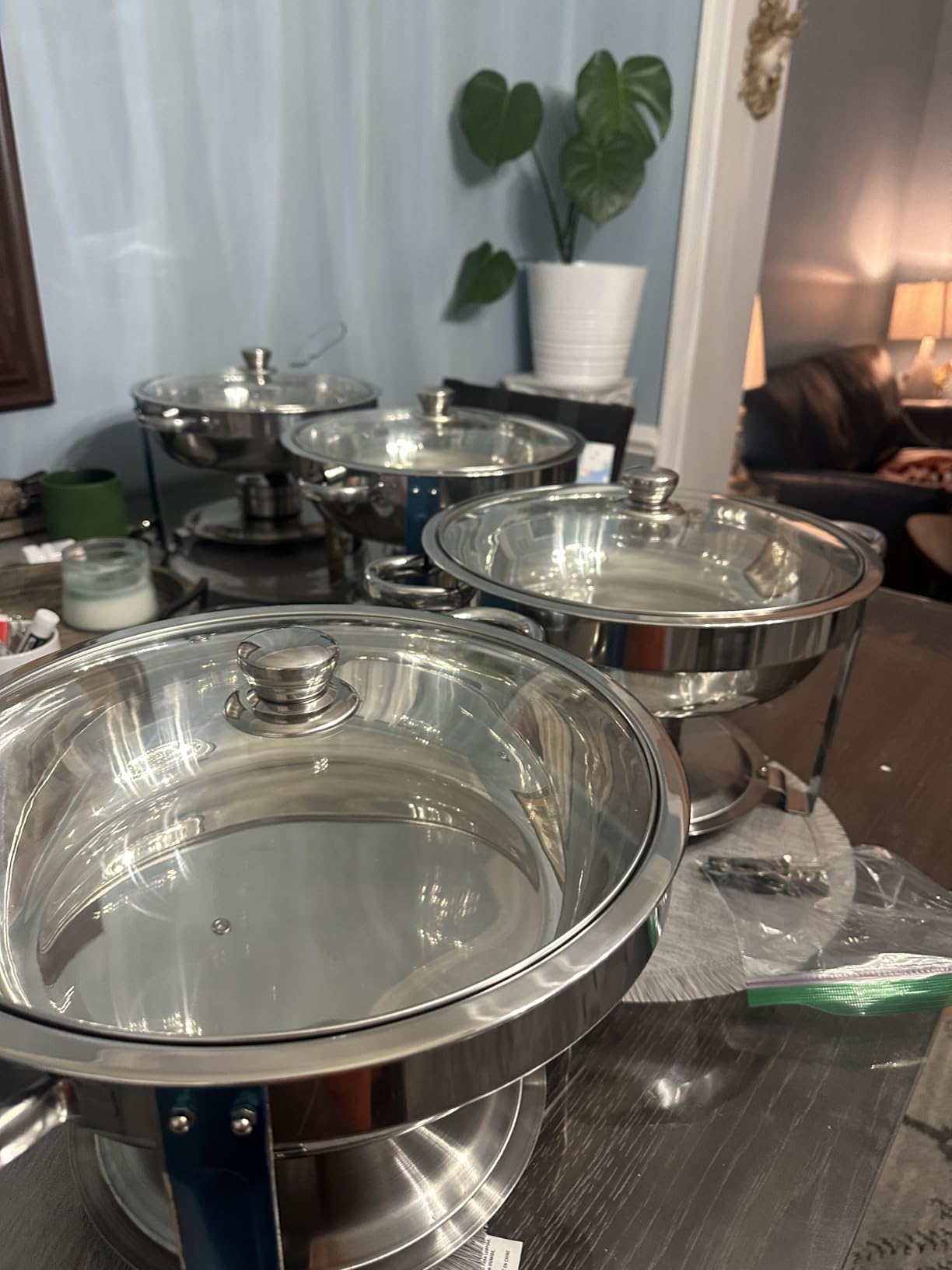 Rengue 6QT Chafing Dishes for Buffet, 4 Pack Stainless Steel Round Chafing Dish Buffet Set, Food Warmers for Parties customer photo 1