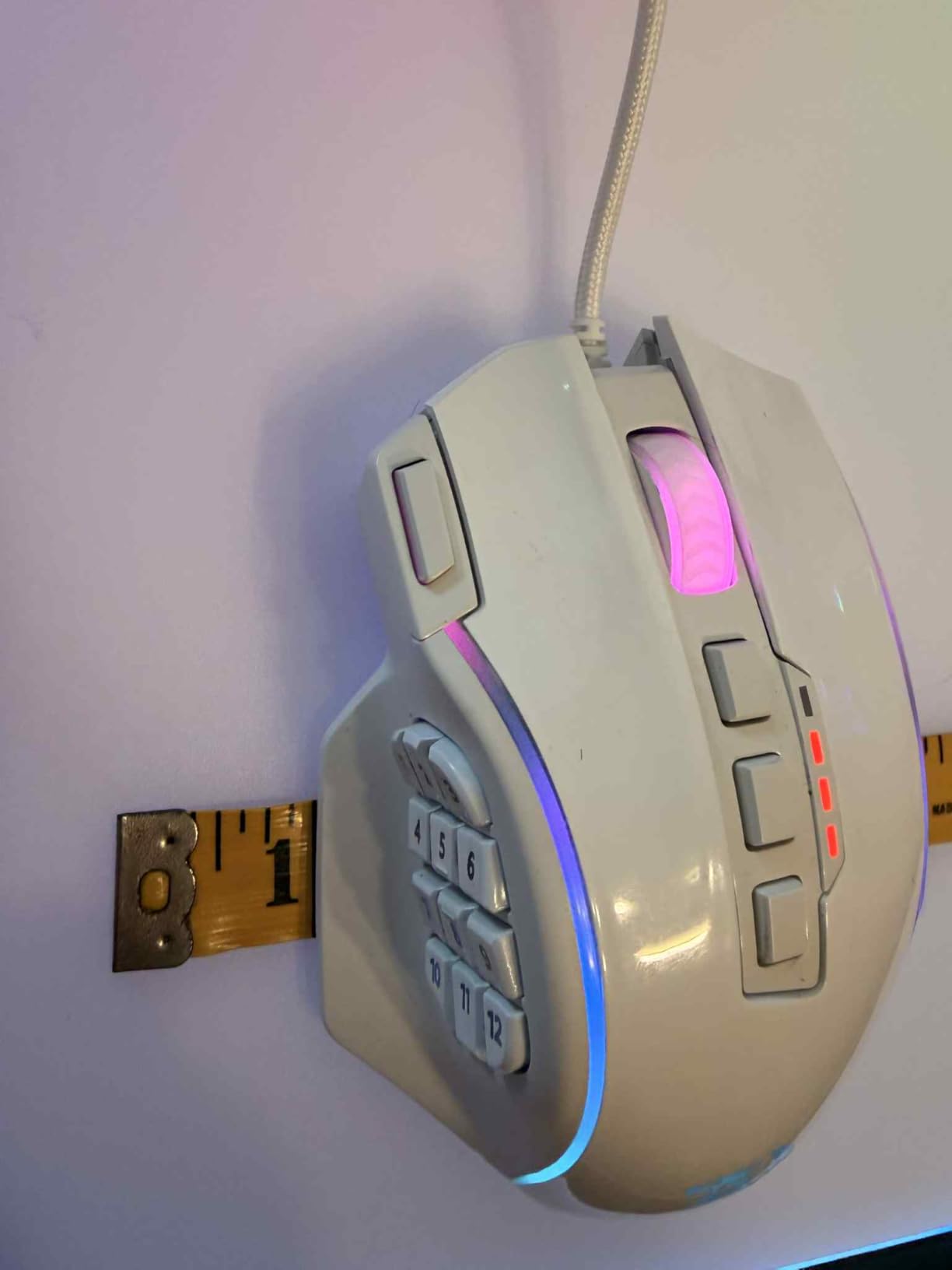 Redragon Gaming Mouse, MMO Mouse Gaming UP 12400 DPI, 19 Macro Programmable Buttons, RGB Mouse with 12 Side Buttons, 8 * 2.4g Weight Tuning for PC Laptop MOBA FPS, M901K, Black customer photo 2