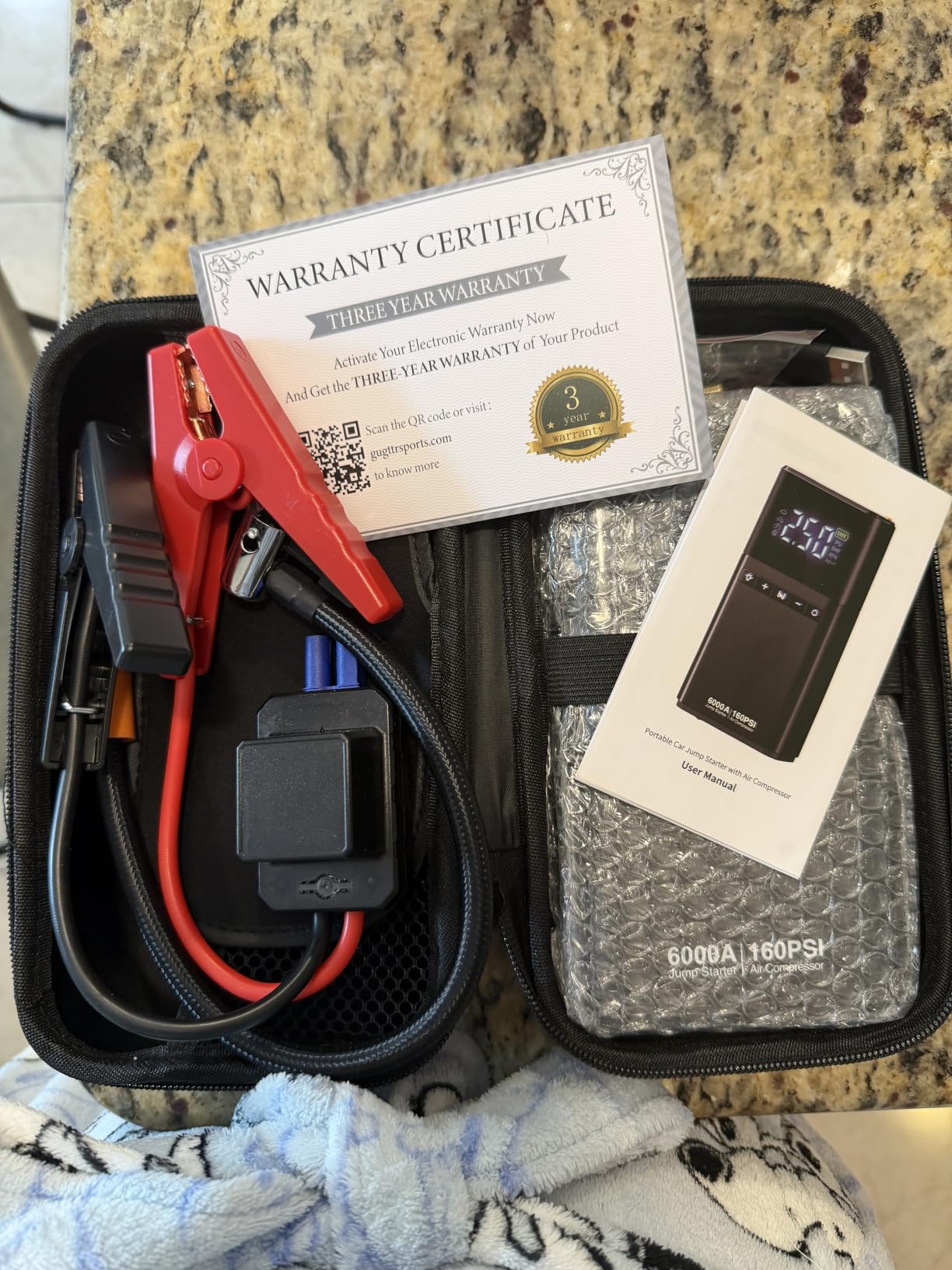 MAIDELI 6000A Portable Car Battery Jump Starter with Air Compressor 160PSI | 99Wh Car Battery Jumper Starter Portable (All Gas 12L Diesel) 12V Jump Box with Jumper Cables, Tire Inflator&Light&Power Bank customer photo 1