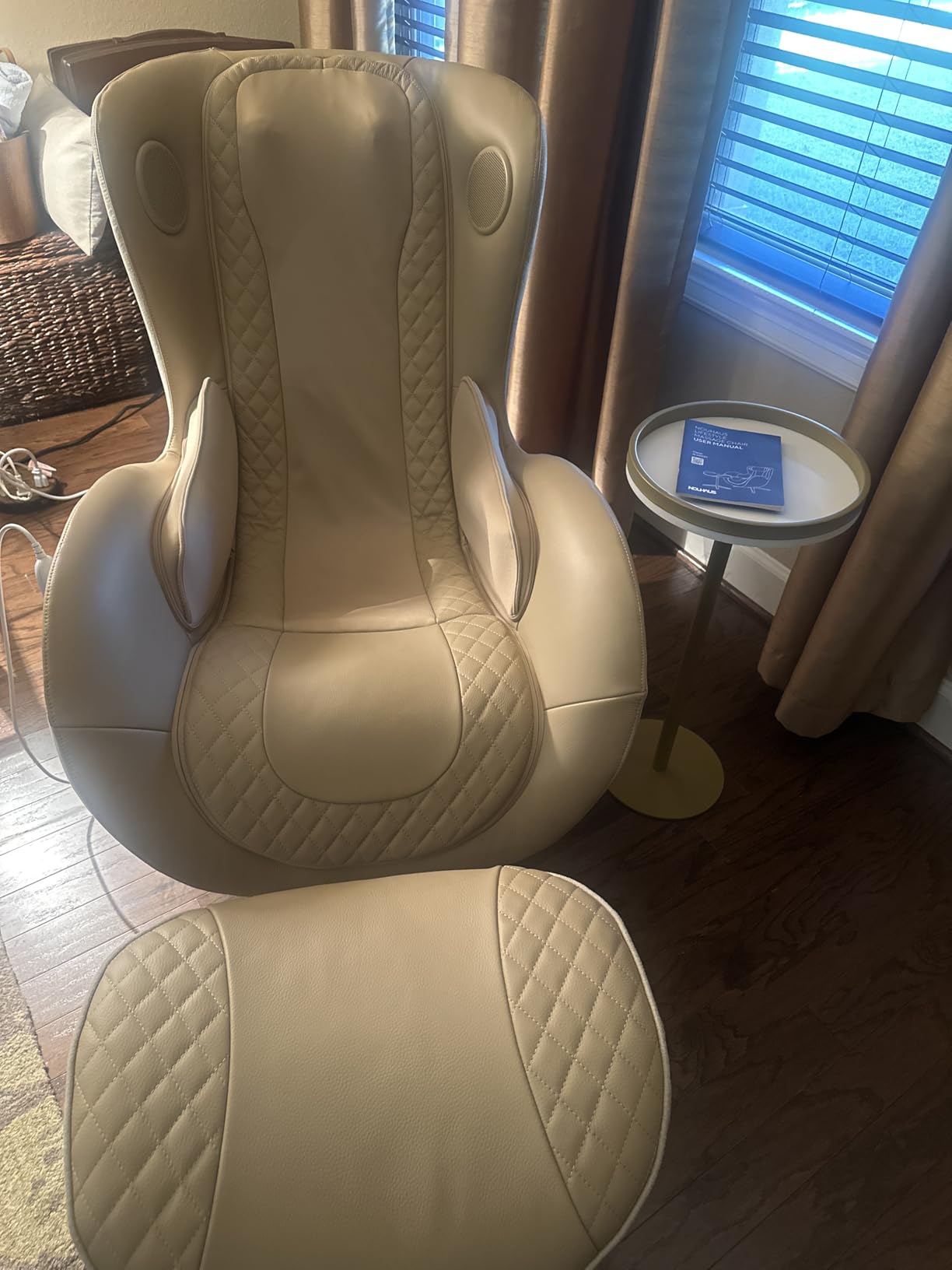 Nouhaus Classic Massage Chair with Ottoman - Caramel Leather Recliner customer photo 1