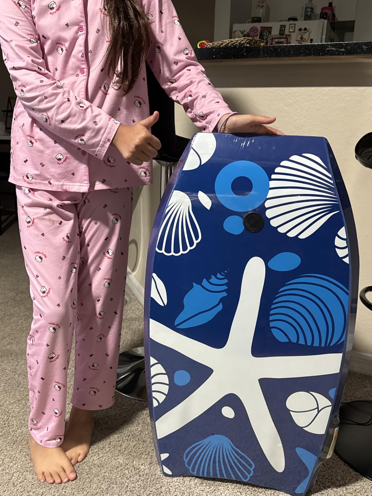 Goplus 41''/37''/33'' Lightweight Body Board for Beach, Surf Board with EPS Core, XPE Deck, HDPE Slick Bottom, Wrist Leash, Bodyboard for Kids Adults Surfing customer photo 1