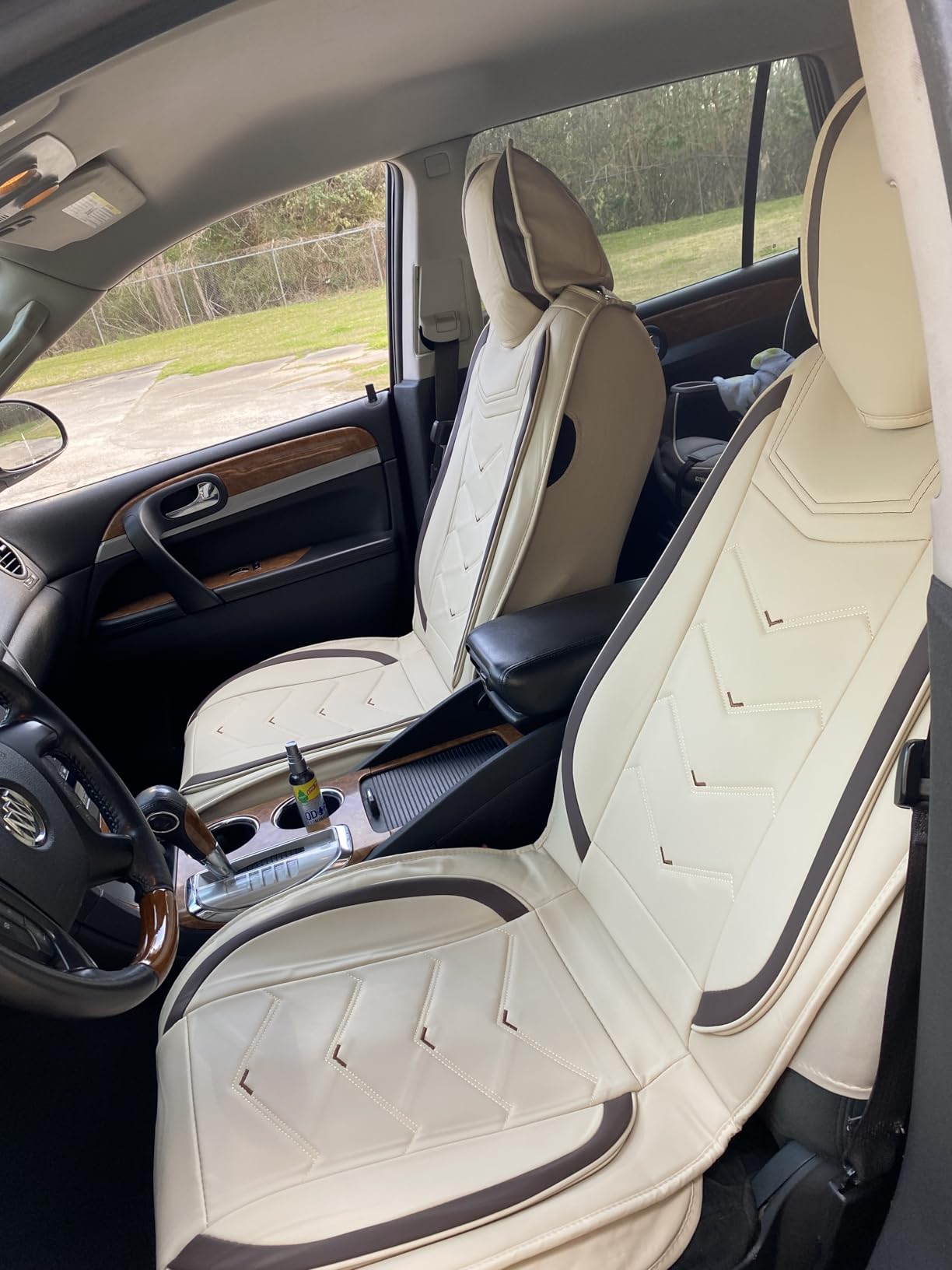 ADERN Car Seat Covers for Buick Enclave 2008-2026, Premium Nappa Leather Car Seat Cover, Stylish Sport Seat Covers, Automobile Seat Cover Sets (Standard 2 Seats/Beige) customer photo 1
