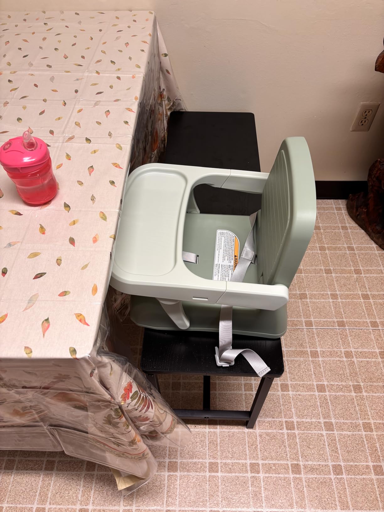 Chicco Bento 3-in-1 Portable Booster Seat for Kitchen Chair, up to 50 lbs | Sage/Green, converts to toddler chair or floor seat, 3-point harness, 2 heights, 6 months+, BPA-free dishwasher-safe tray customer photo 1