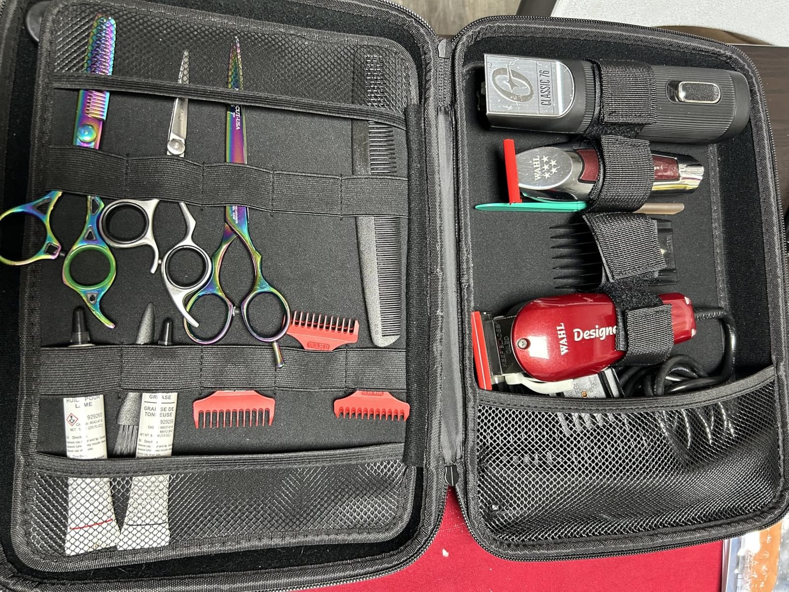 Boobowl Hard Travel Case for Hair Clippers, Barber Tool Organizer - Black | Case Only for Clippers, Trimmers, Guards, Shears, Combs, Chargers and Small Grooming accessories, Travel and Home Grooming customer photo 2